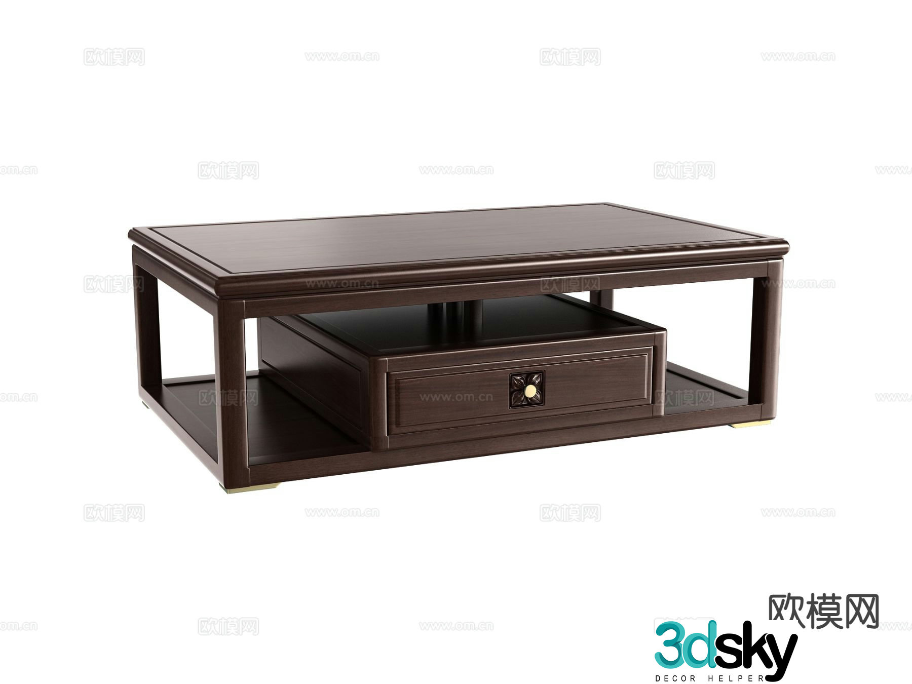 New Chinese style long coffee table 3d model