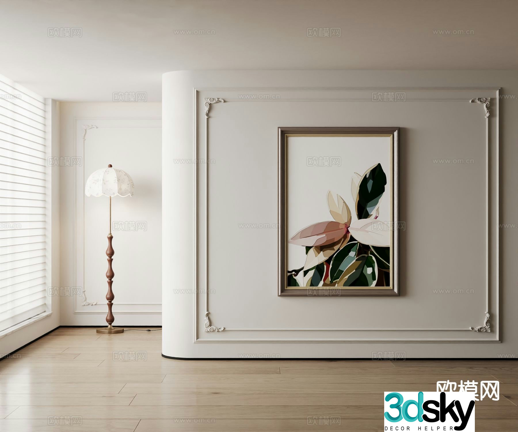 American decorative painting abstract painting 3d model