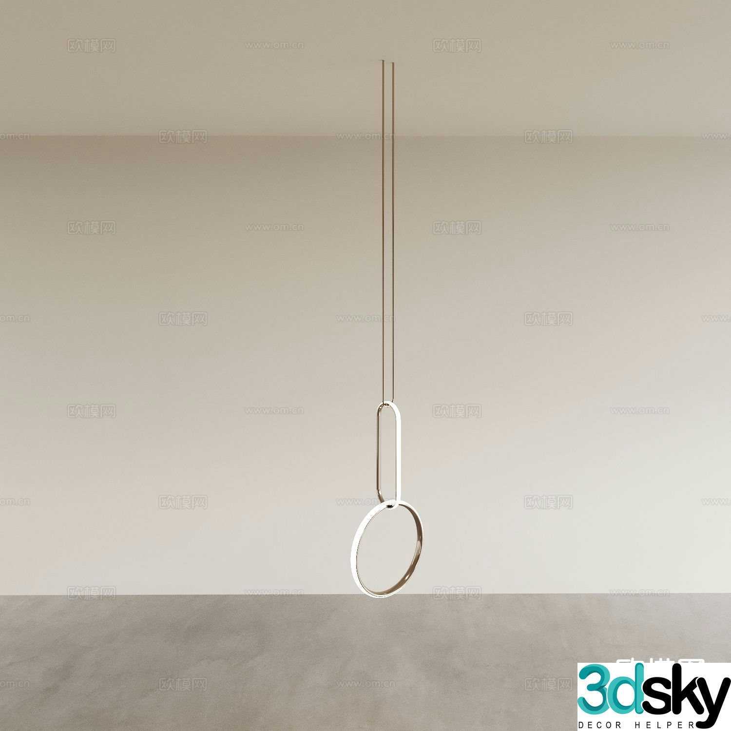 Ring chandelier dining room chandelier 3d model