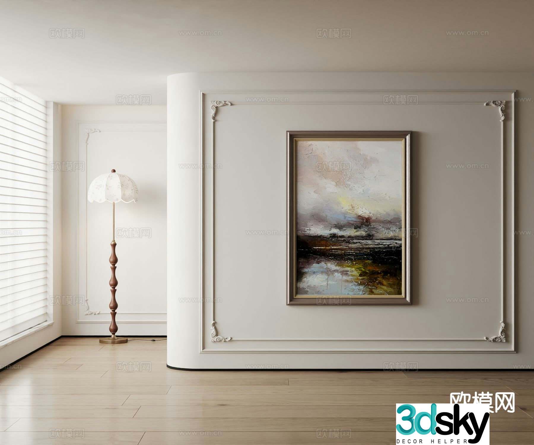 American decorative painting landscape oil painting 3d model