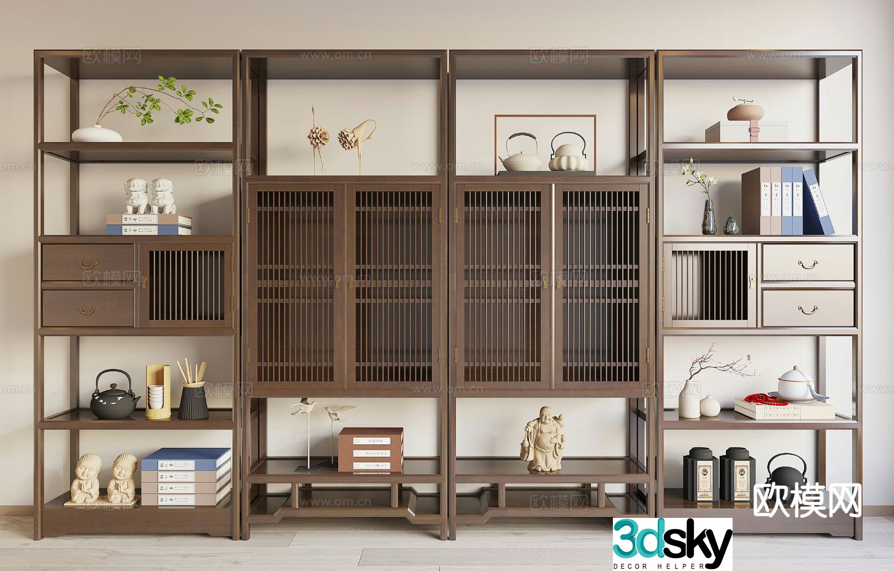 New Chinese style Bogu rack 3D model