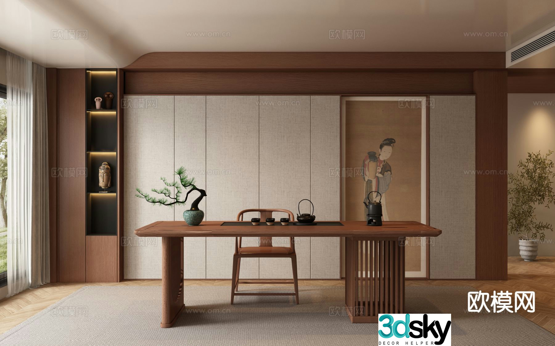 New Chinese tea room 3d model