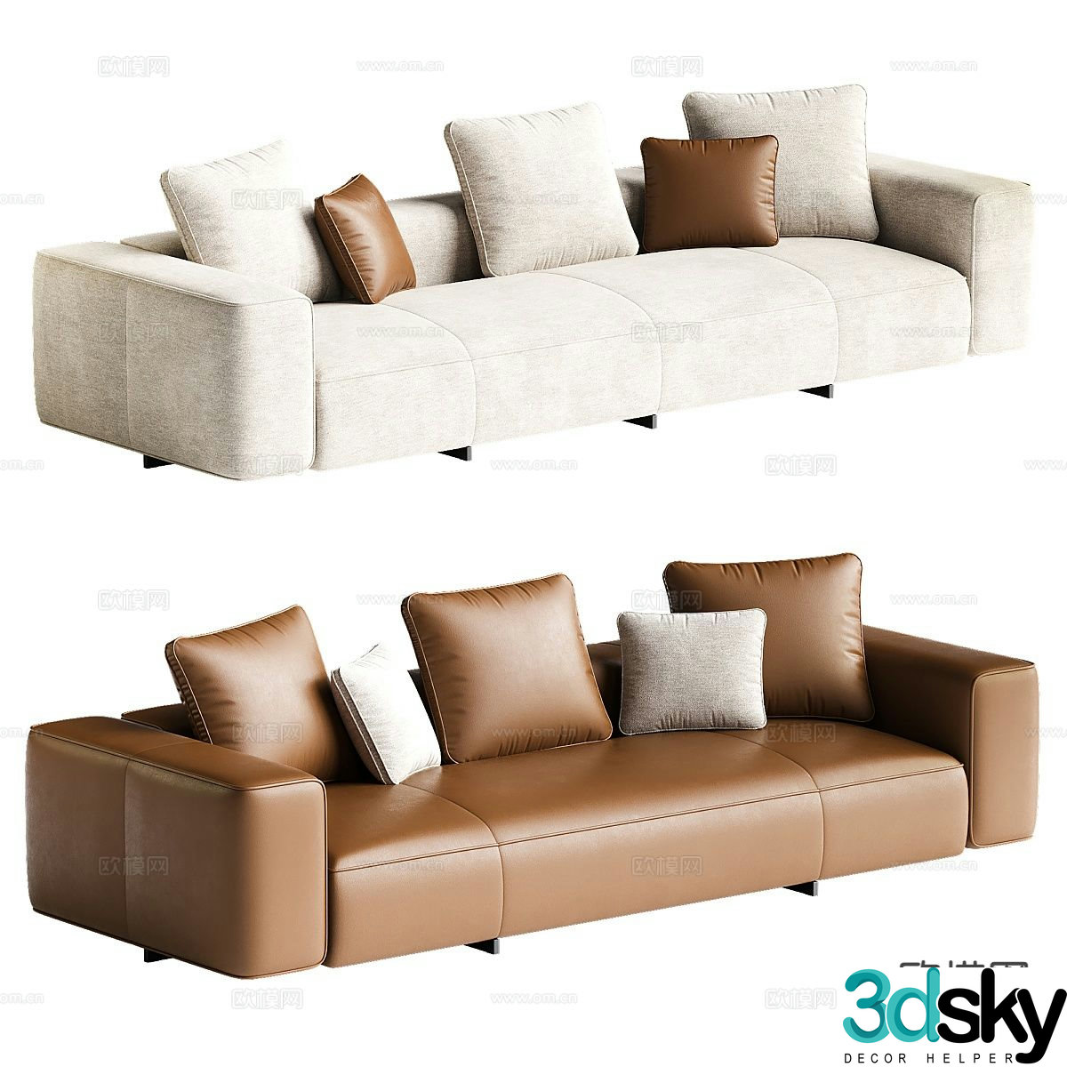 Italian multi-person sofa 3D model