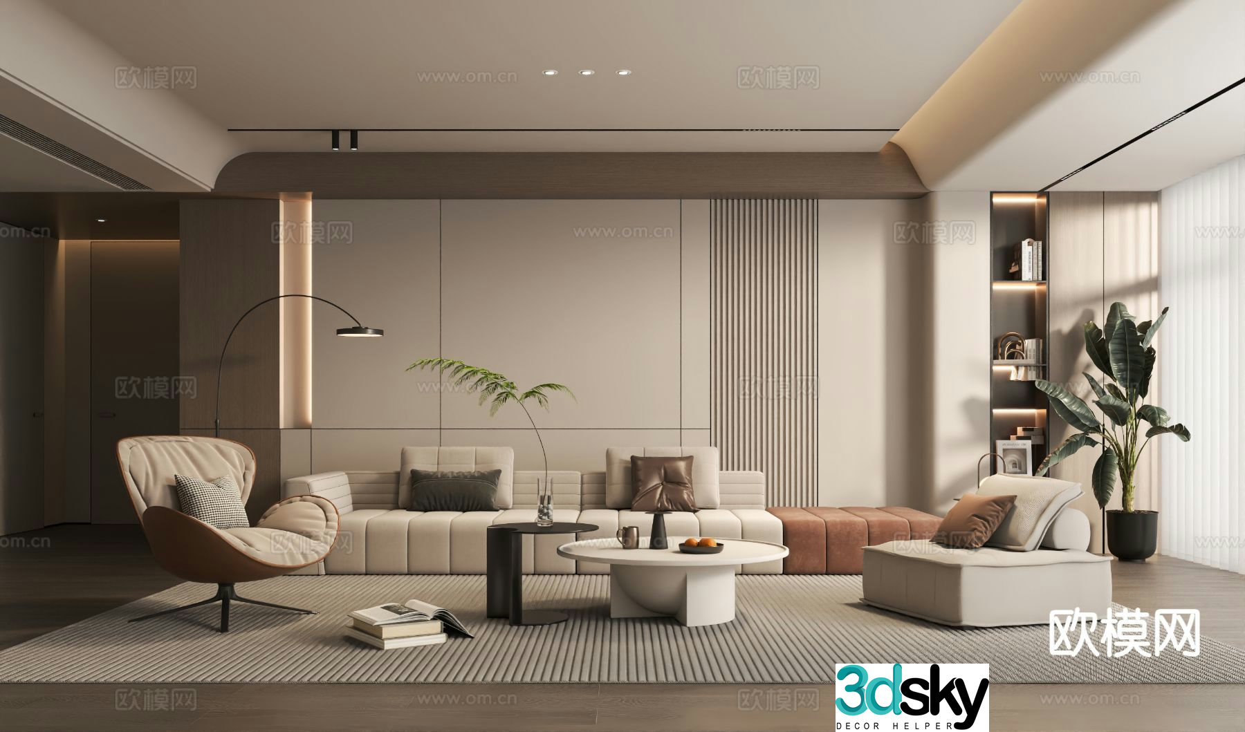Modern living room 3d model