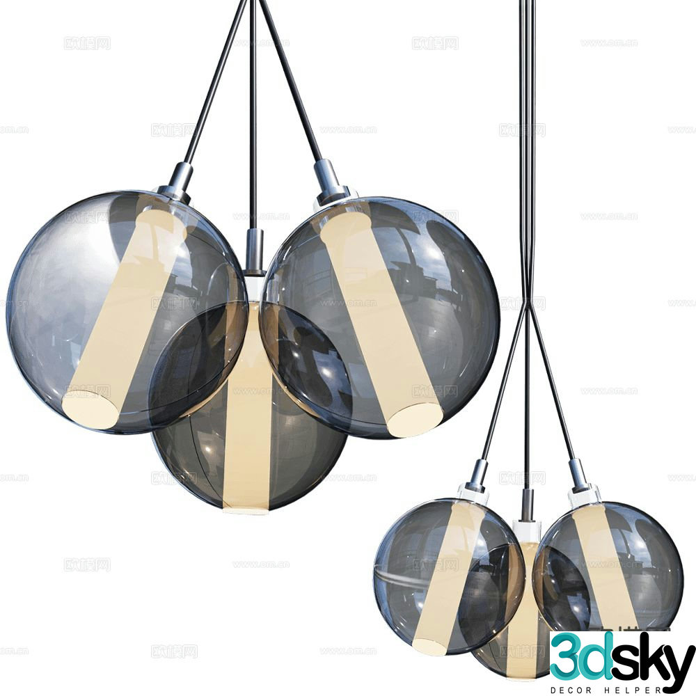 Cangini & Tucci Italian glass chandelier 3d model