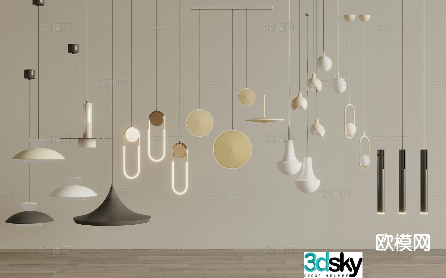 Cream style small chandelier 3d model