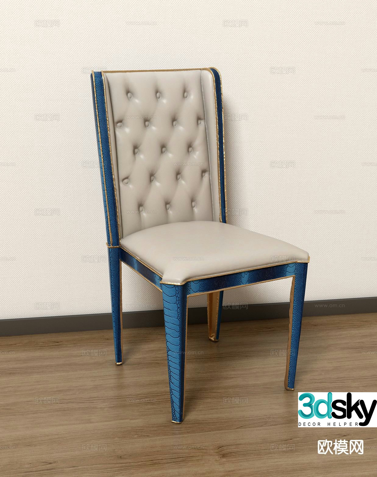European style chair dining chair 3d model