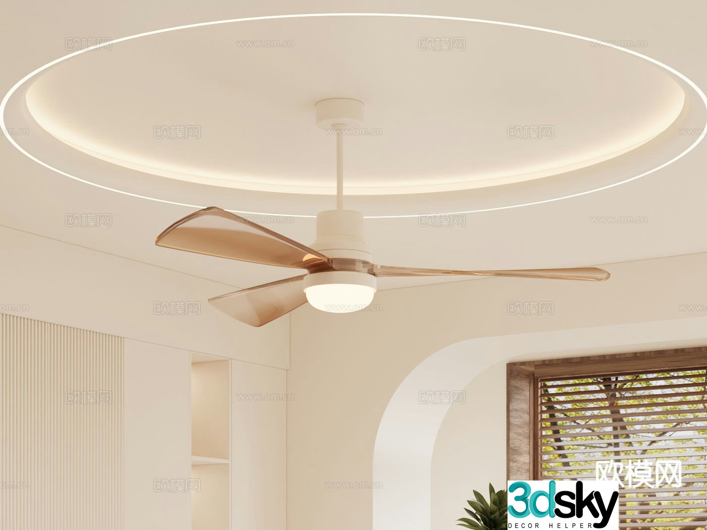 Modern fan light ceiling fan light 3d model