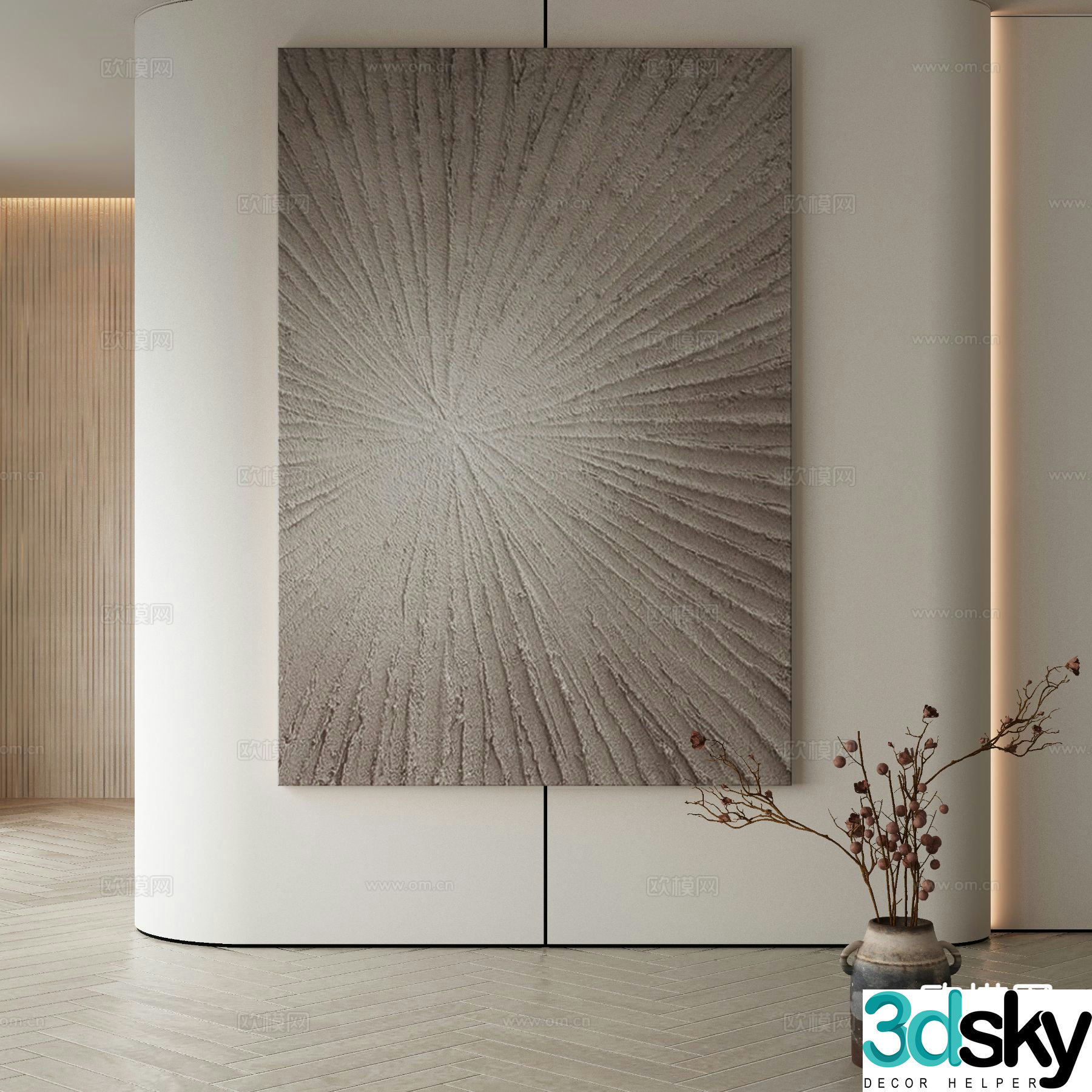Modern decorative painting texture painting 3d model
