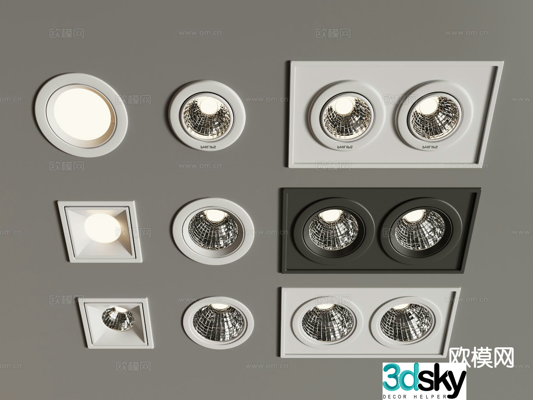 Modern recessed downlight spotlight 3d model