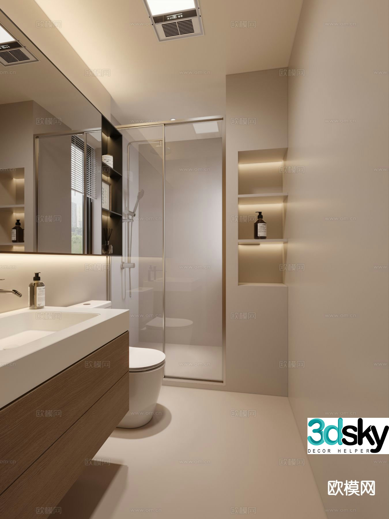 modern bathroom bathroom toilet 3d model