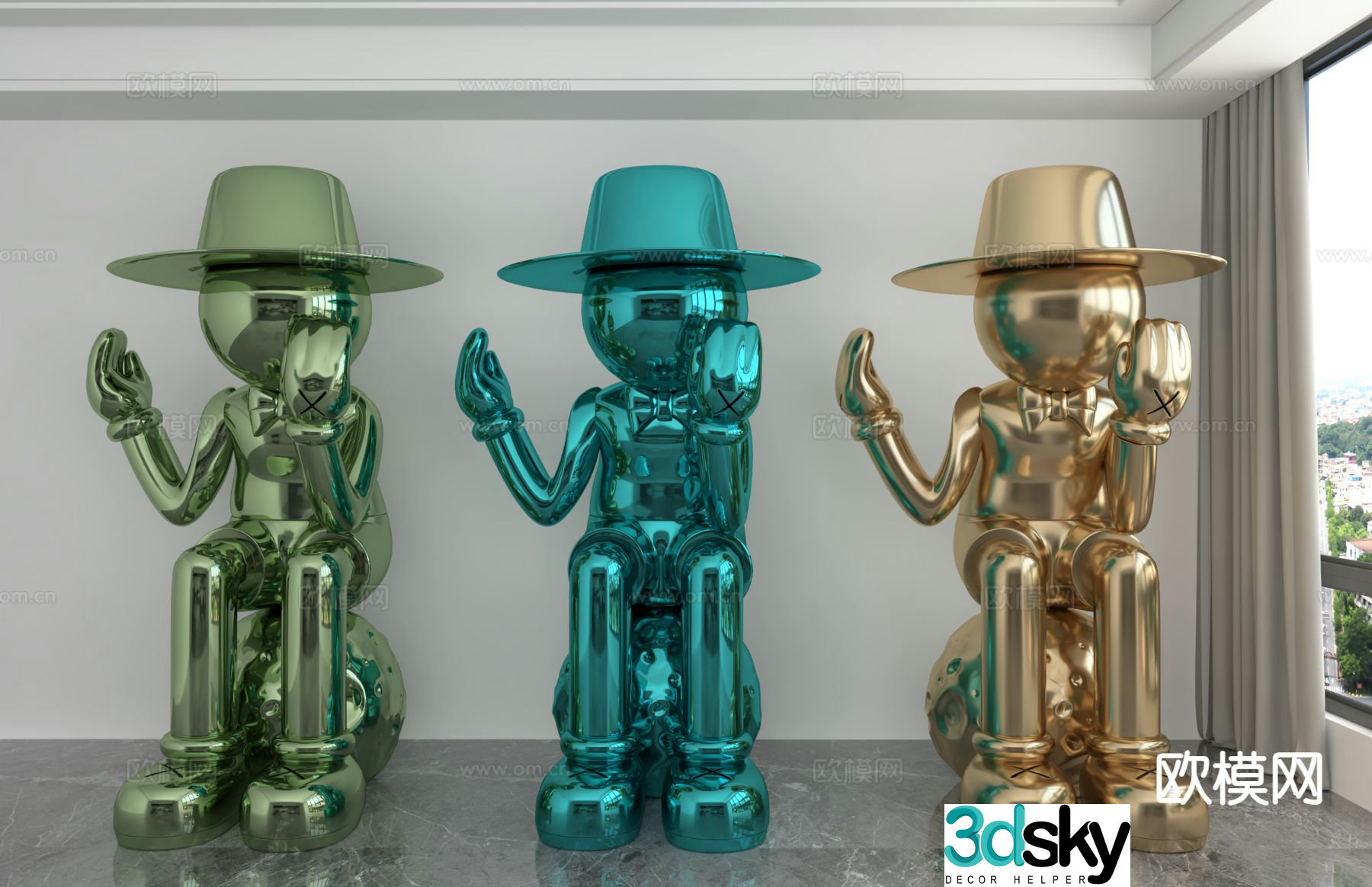 Modern laser doll trendy ornaments 3D model