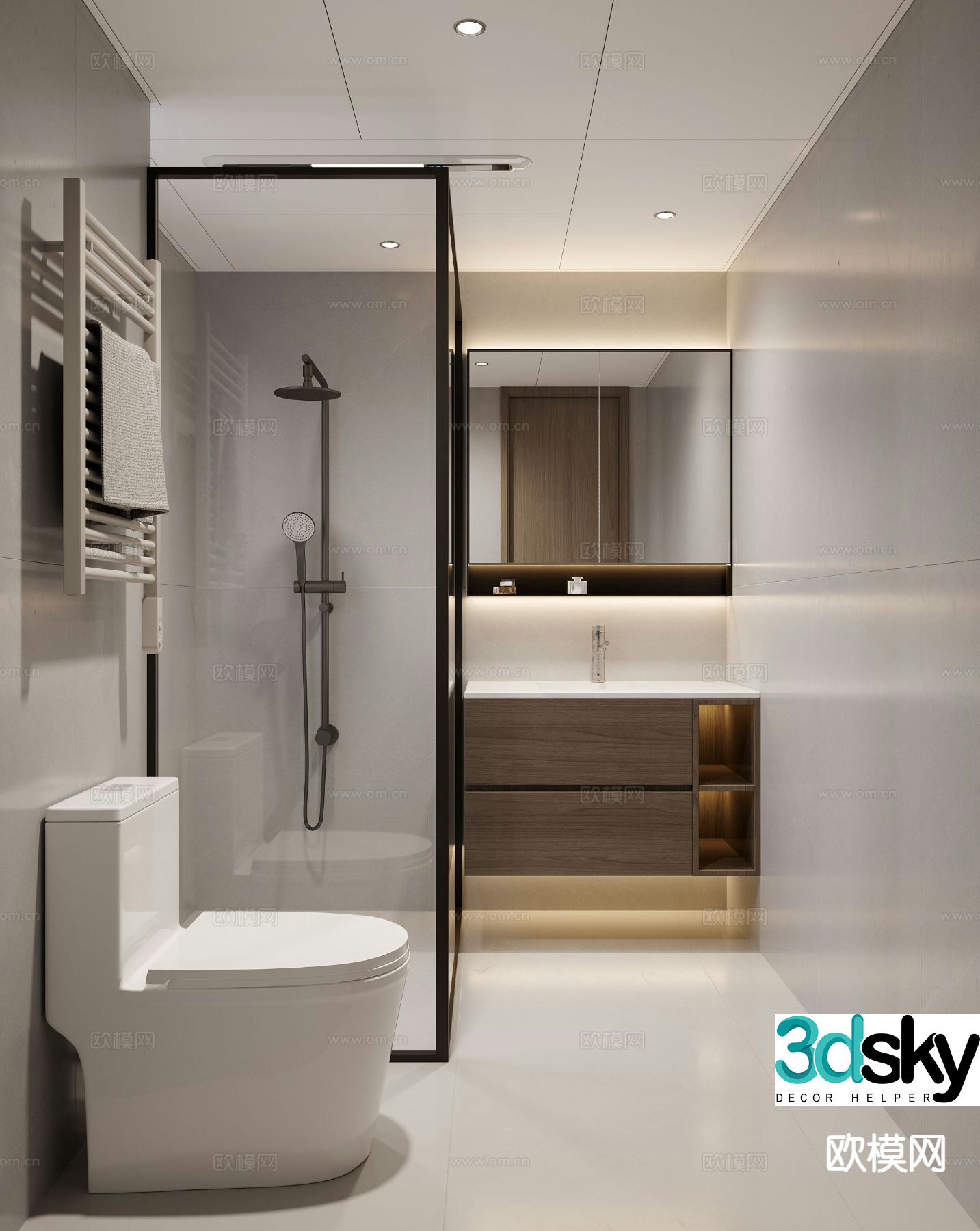 Modern bathroom bathroom toilet 3d model
