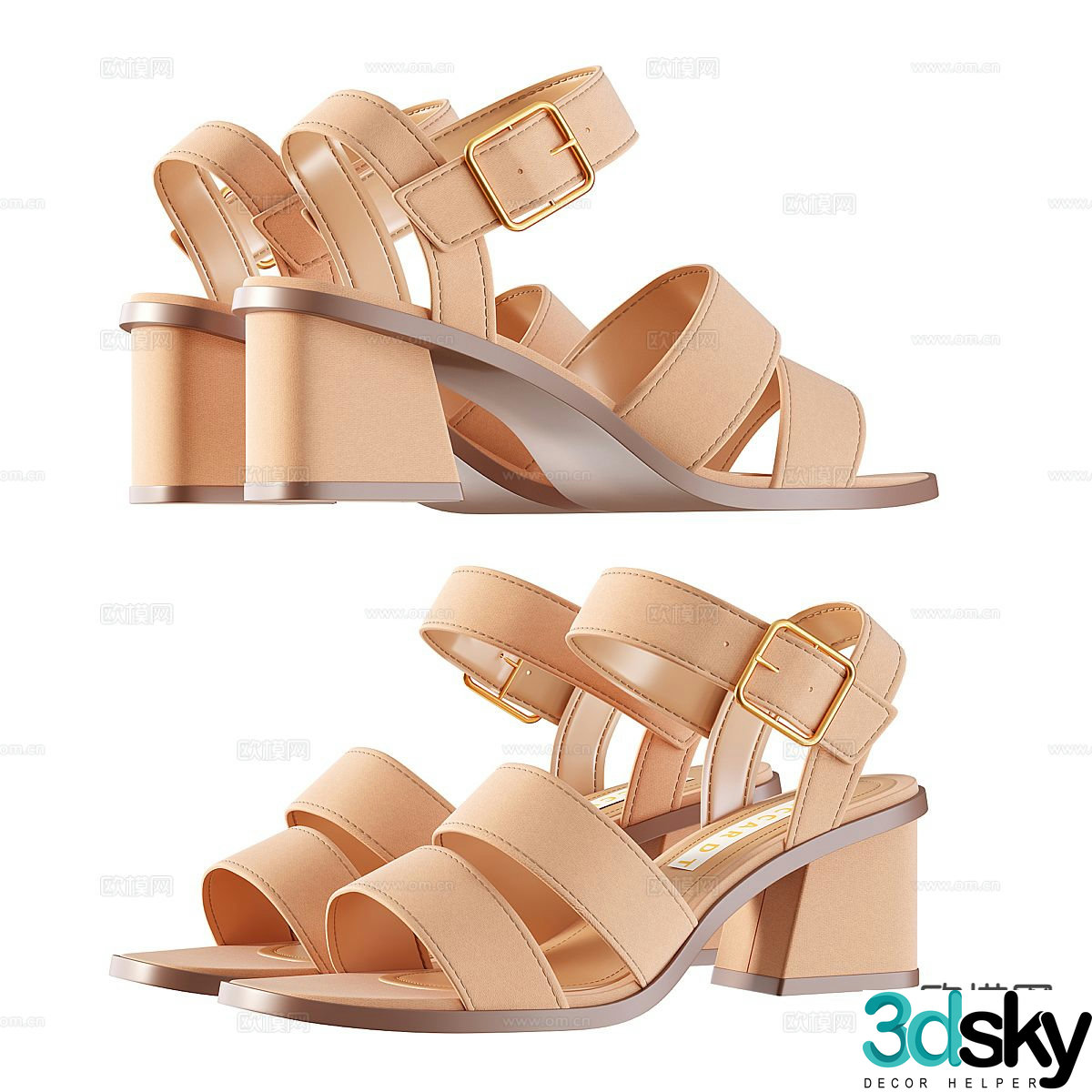 shoes high heels sandals 3d model