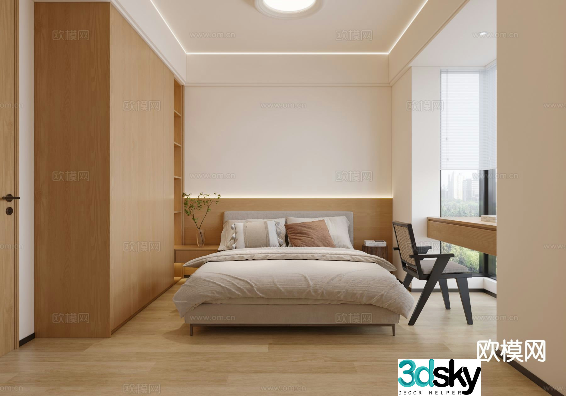 Modern bedroom master bedroom 3d model