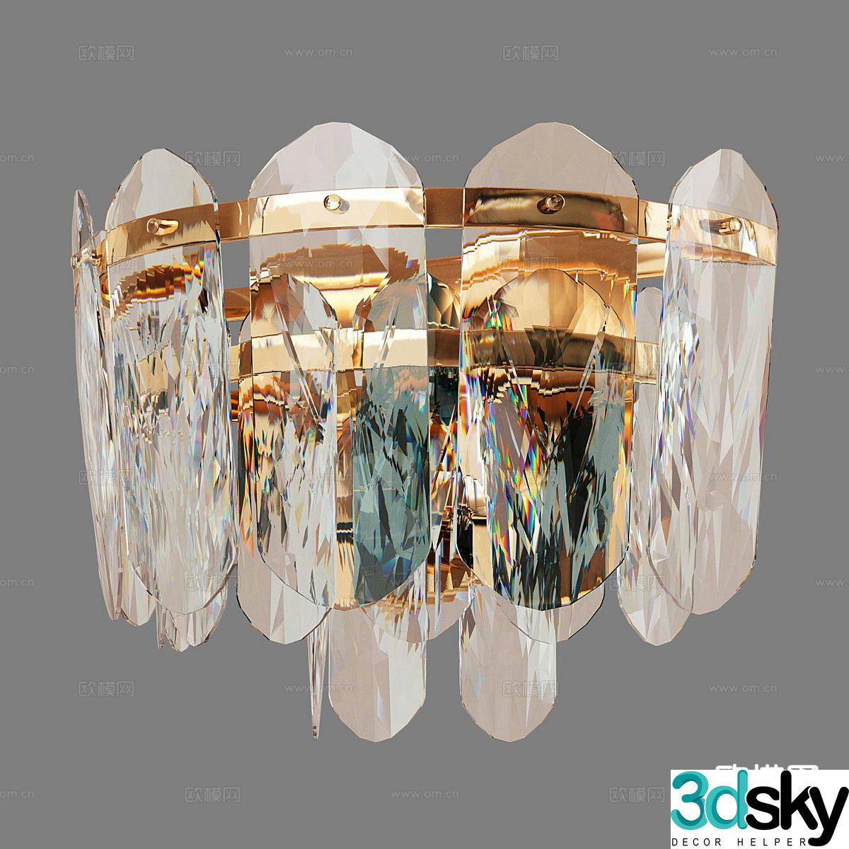 Light luxury crystal wall lamp 3D model