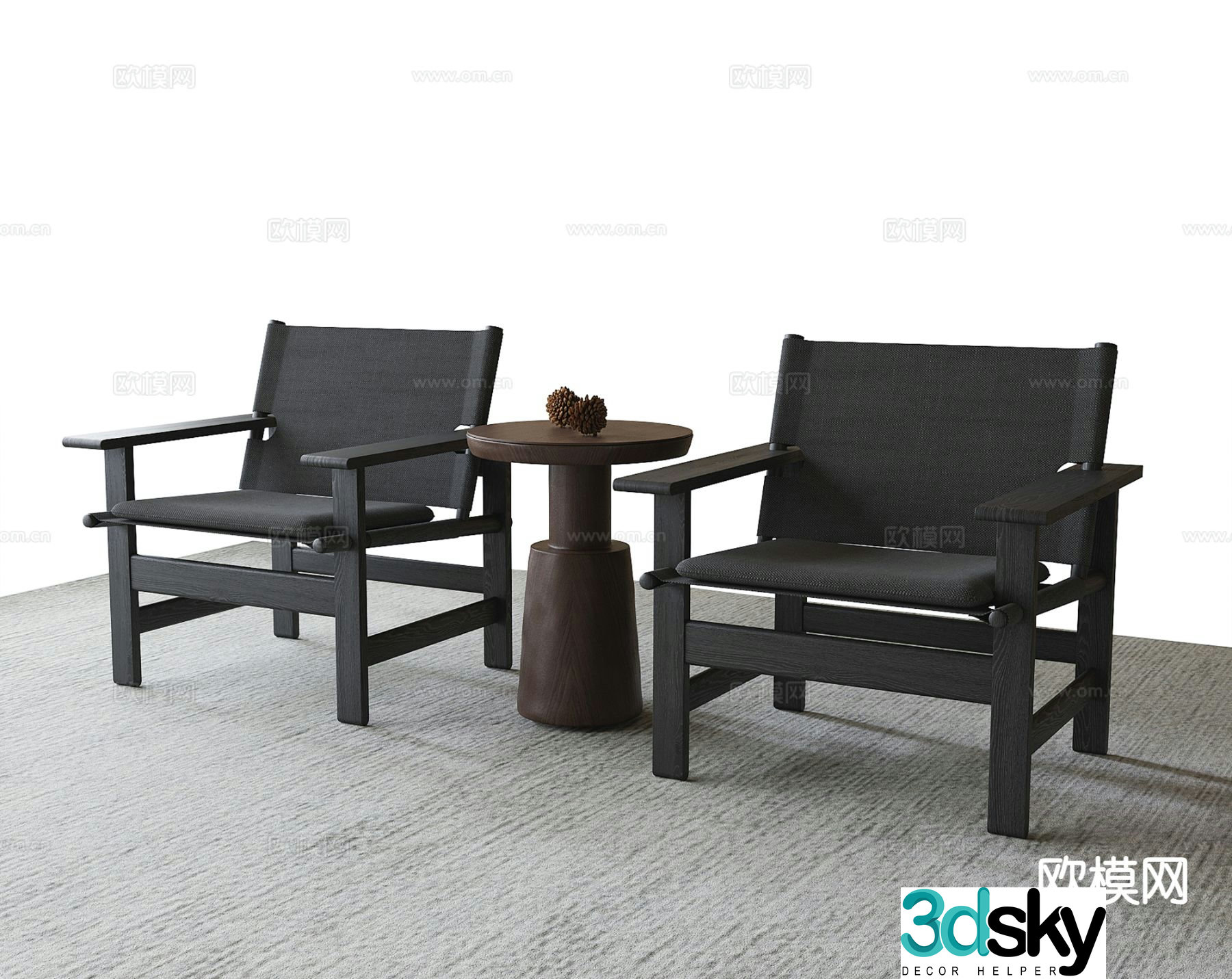 Modern leisure tables and chairs coffee tables and chairs leisure chairs 3d model