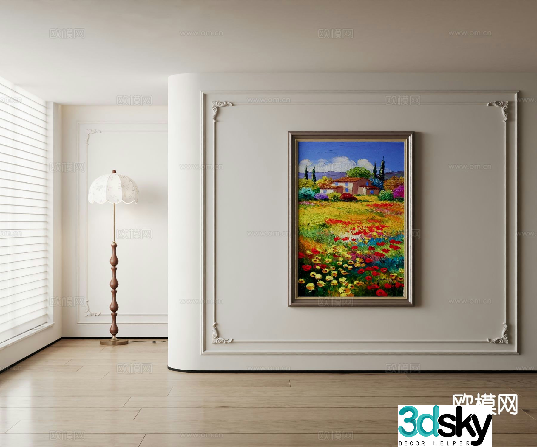 American oil painting landscape painting decorative painting 3d model