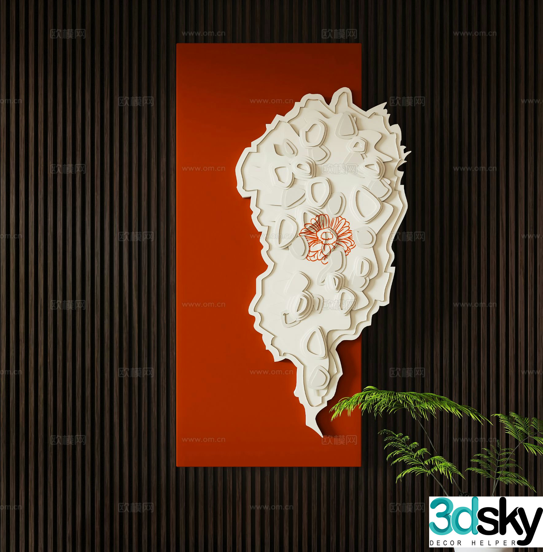 New Chinese style wall decoration pendant 3D model