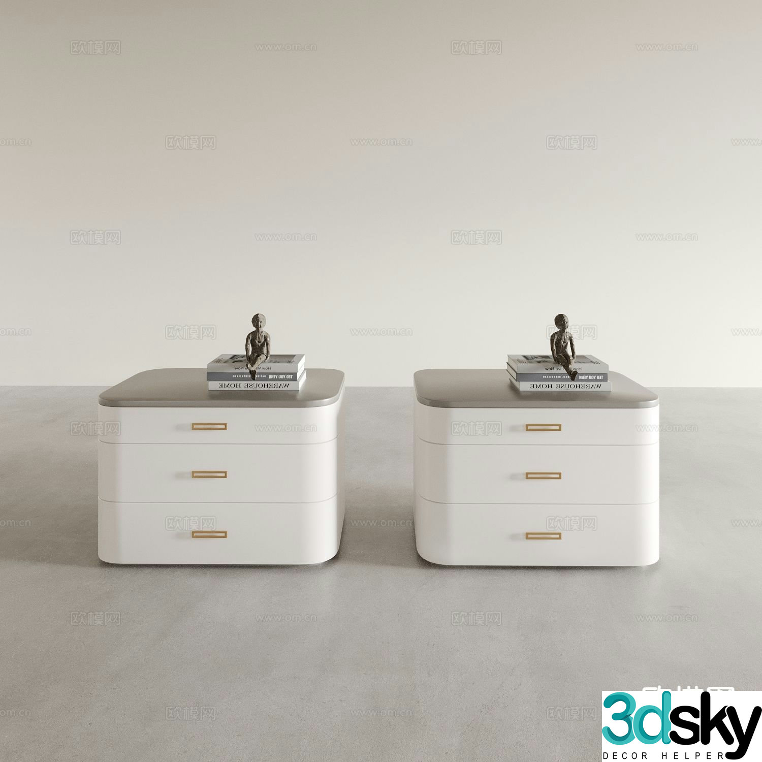 Modern bedside table 3d model