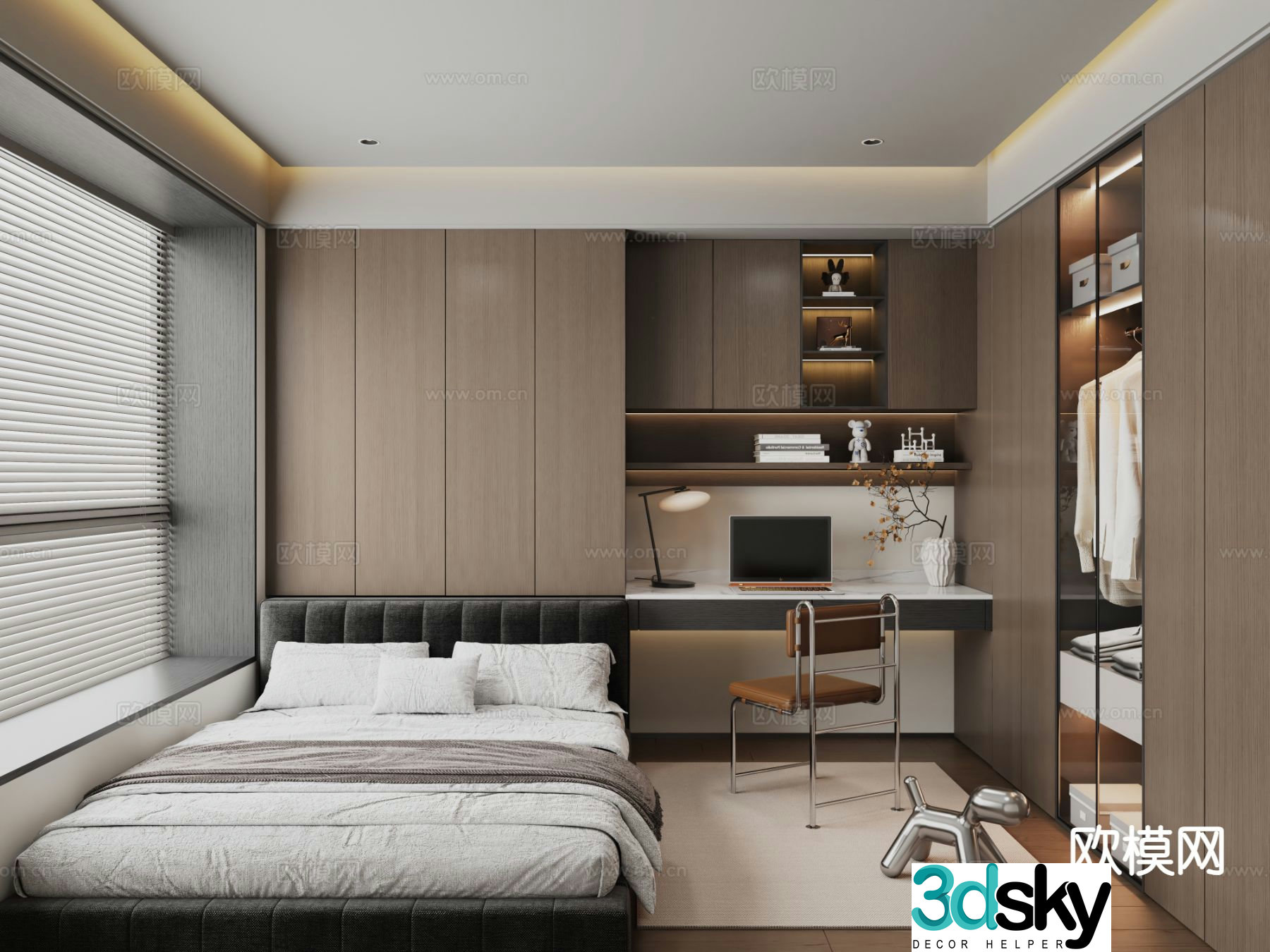 Italian tatami bedroom second bedroom 3D model