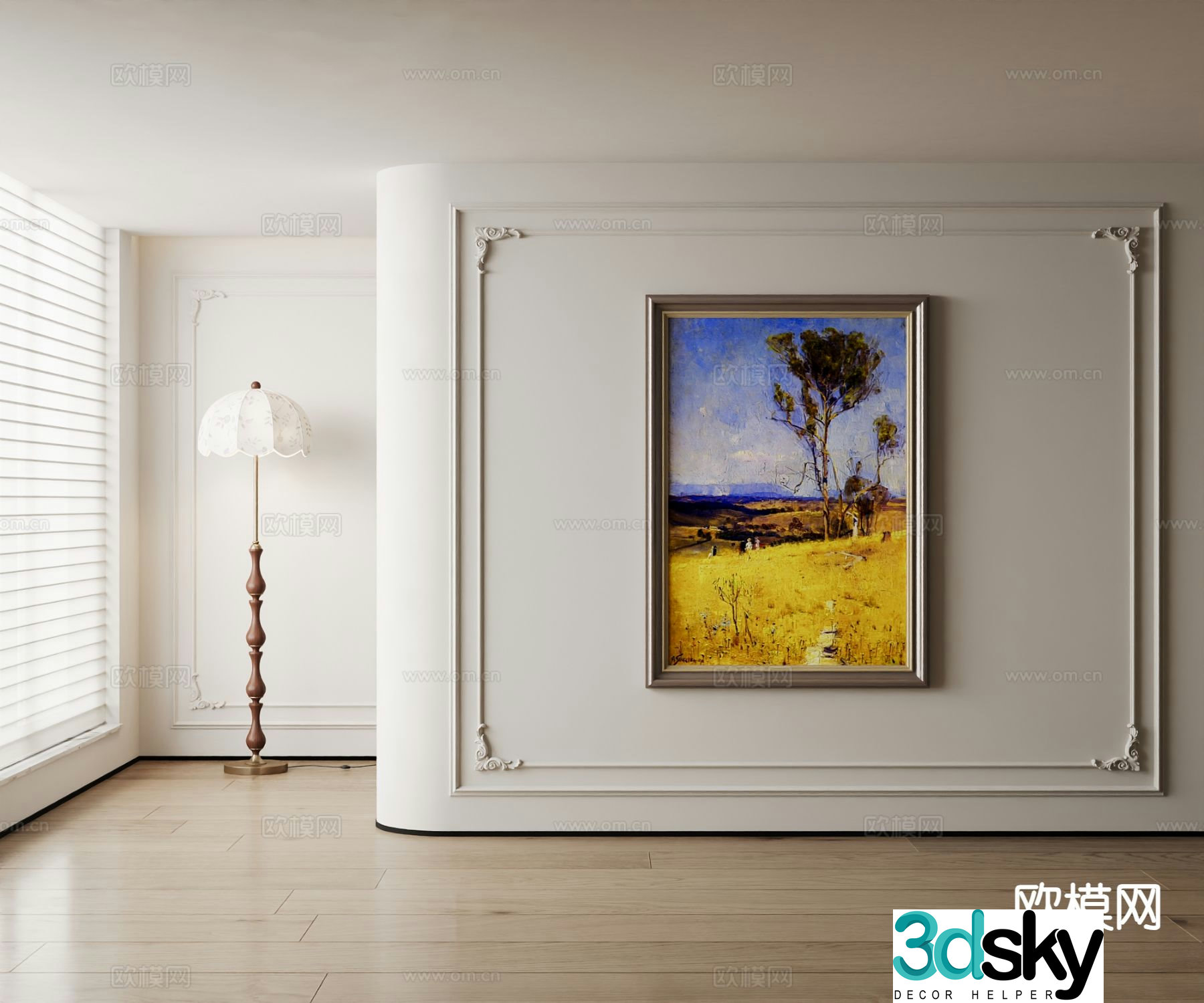 American oil painting art painting decorative painting 3d model