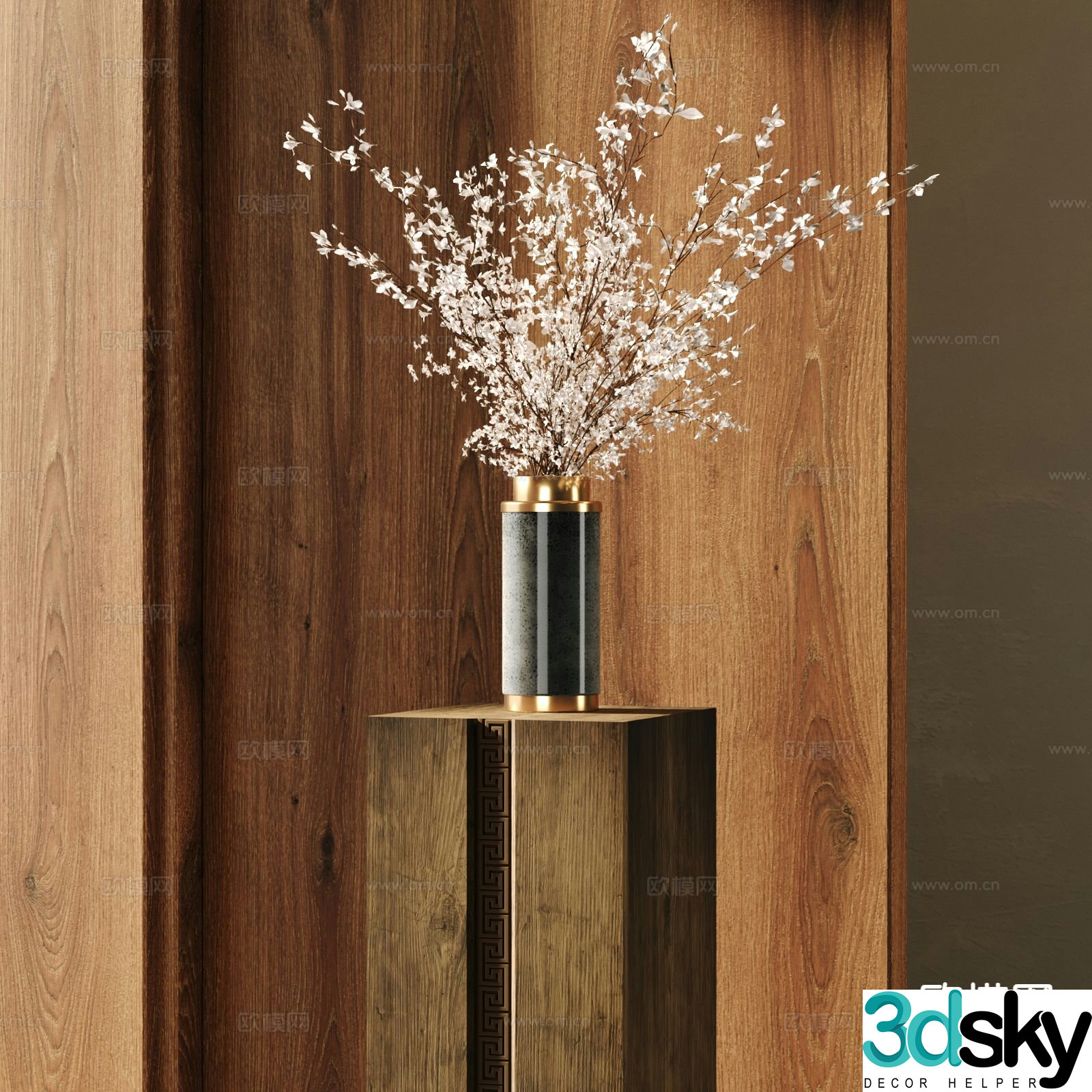 modern vase floral arrangement flower arrangement flowers 3d model
