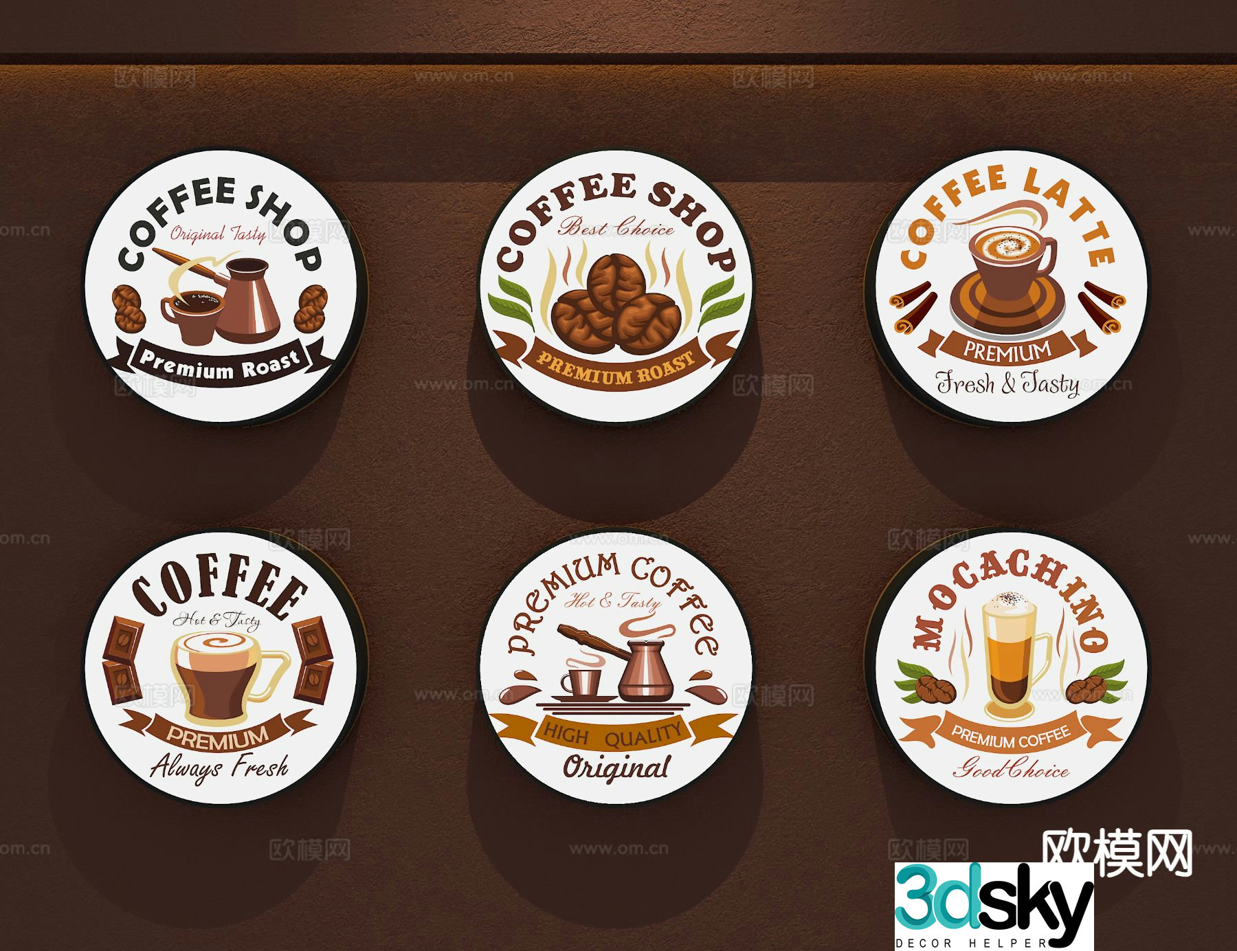 Coffee shop sign advertising light box 3d model