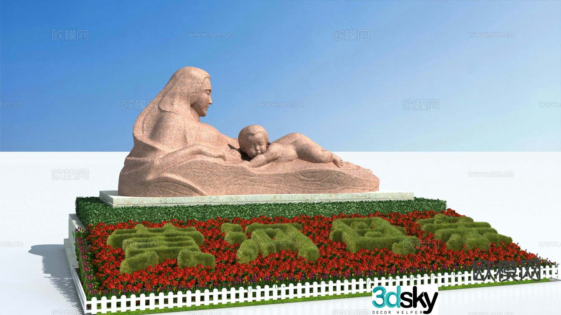 Yellow River Mother Landscape Sculpture 3D Model