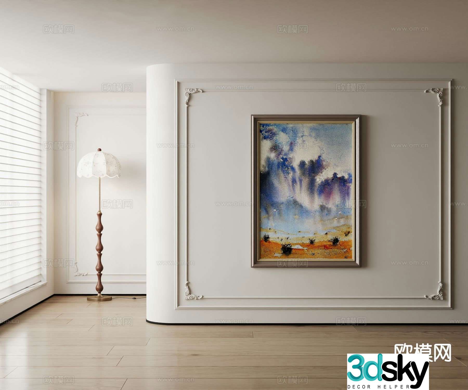 American decorative painting landscape oil painting 3d model
