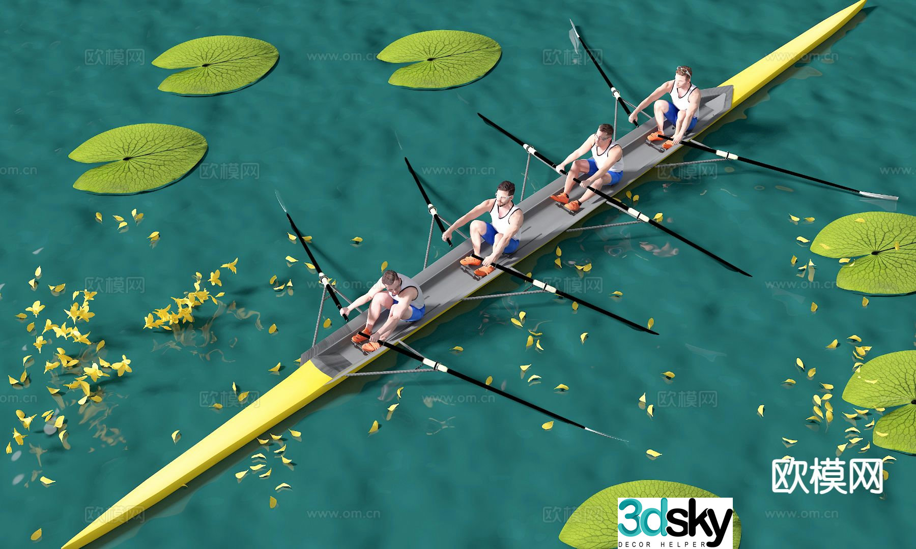 kayak athlete character 3d model