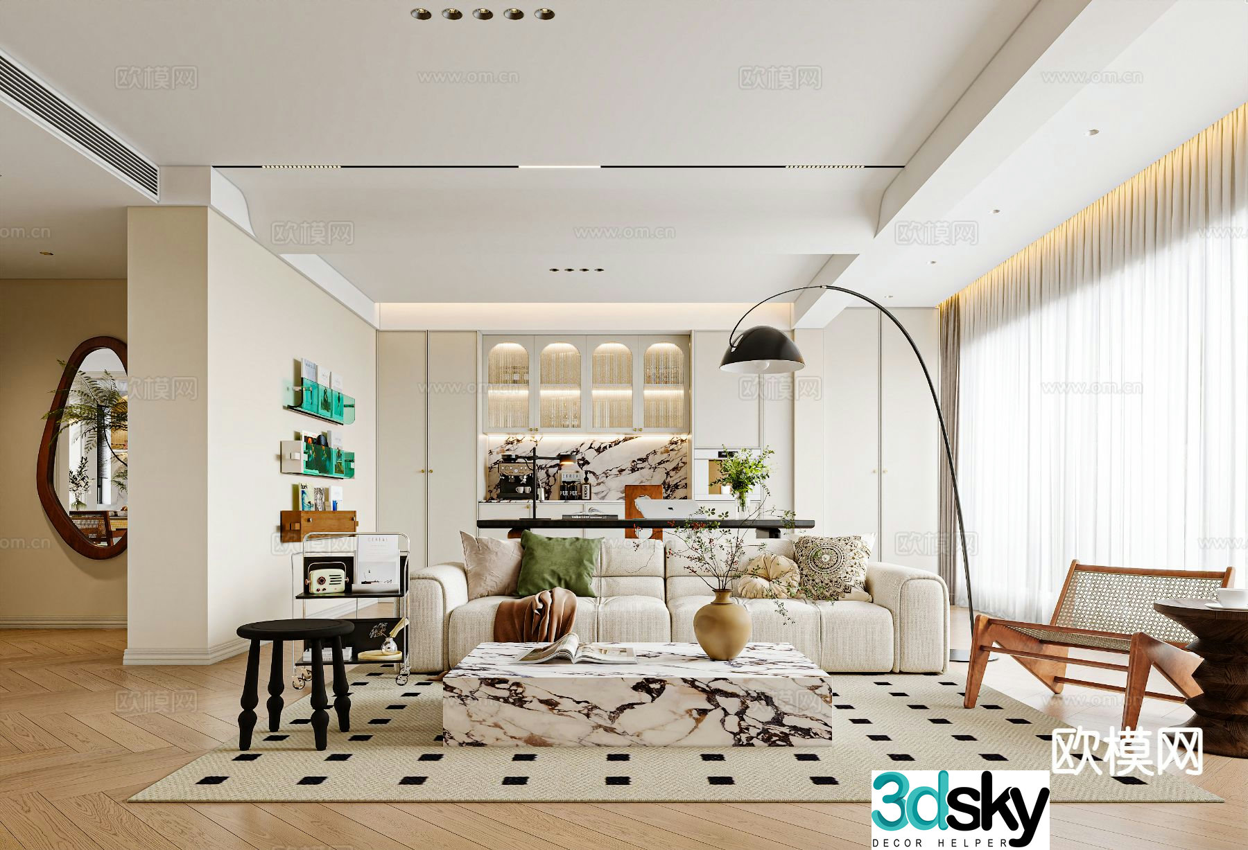 French living room 3d model