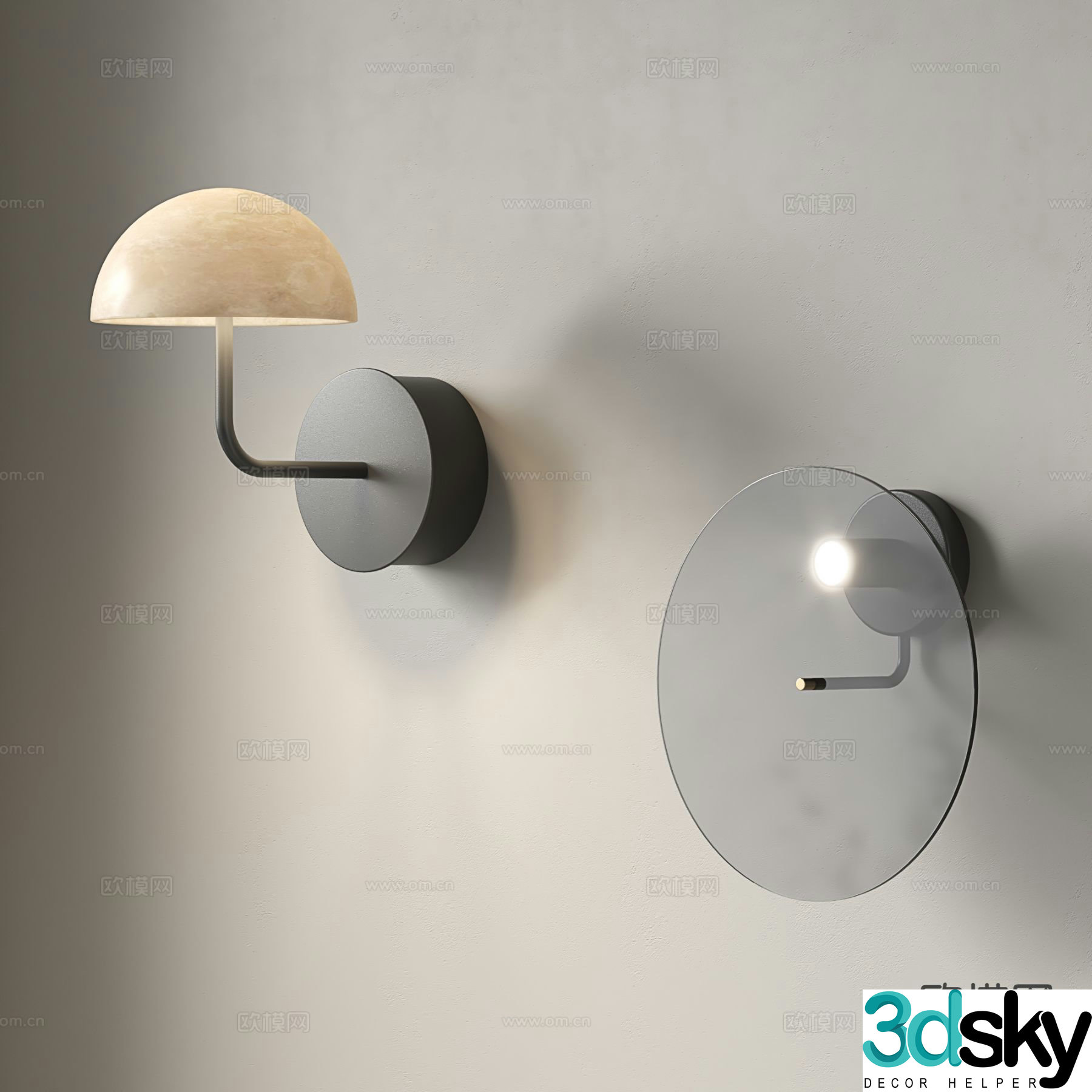 Nordic wall lamp acrylic wall lamp 3d model