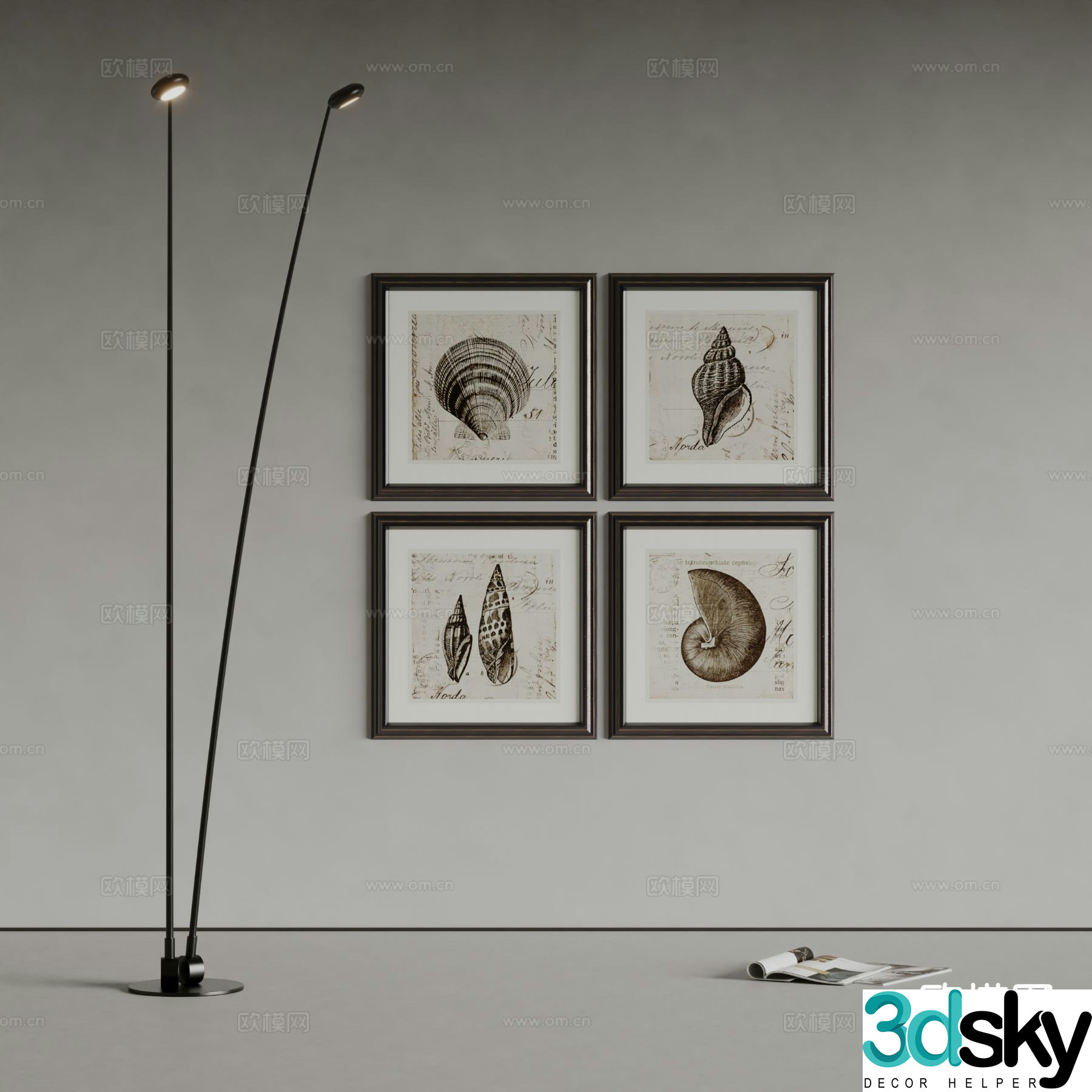 Modern decorative painting sketch 3d model