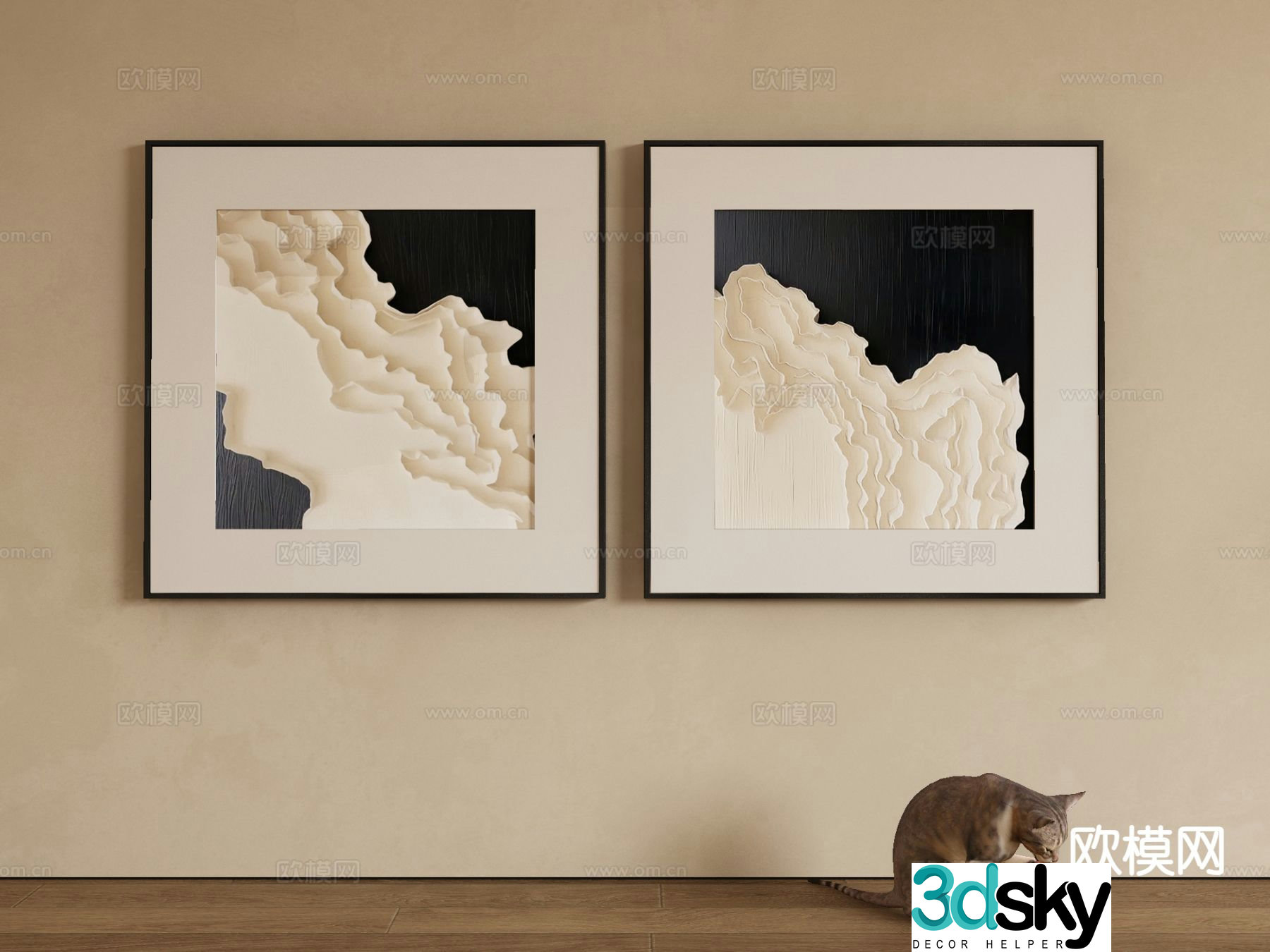 Wabi-sabi art painting texture painting decorative painting 3d model