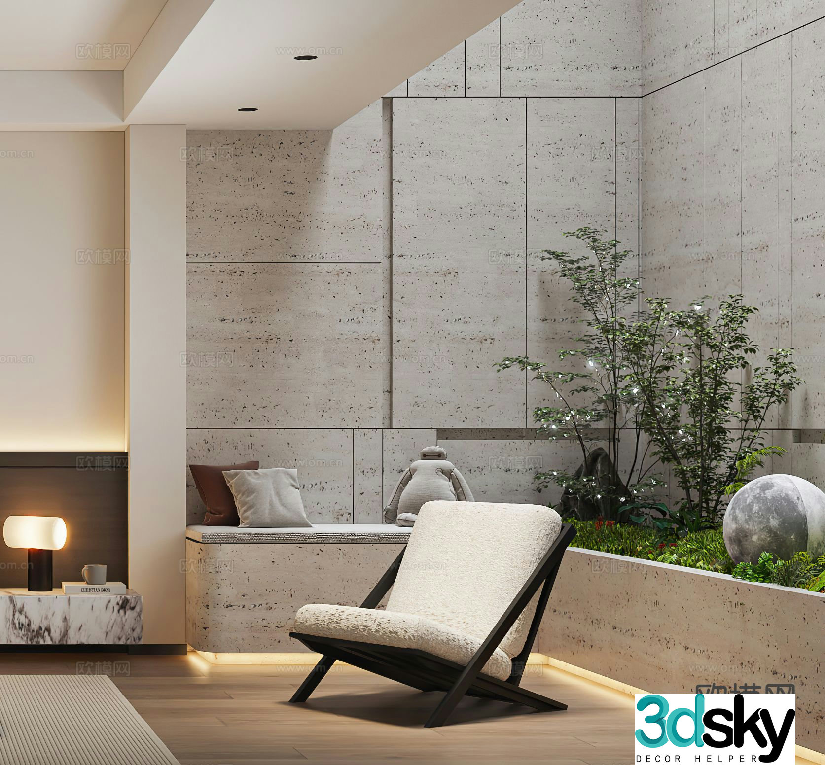 Modern chair leisure chair 3d model