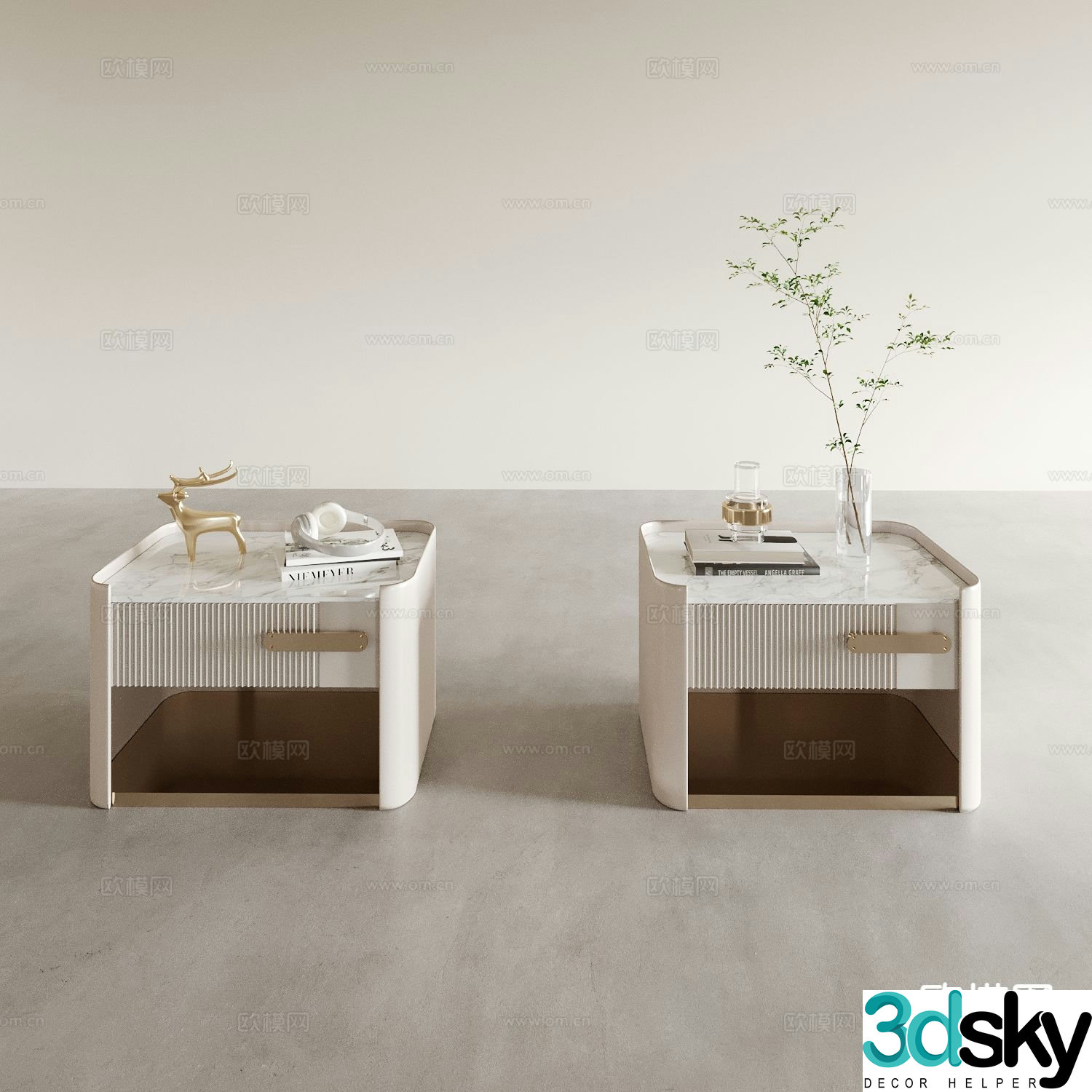 Modern bedside table 3d model