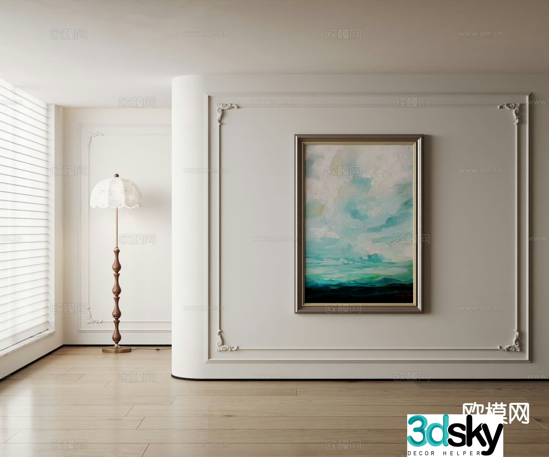 American decorative painting landscape oil painting 3d model