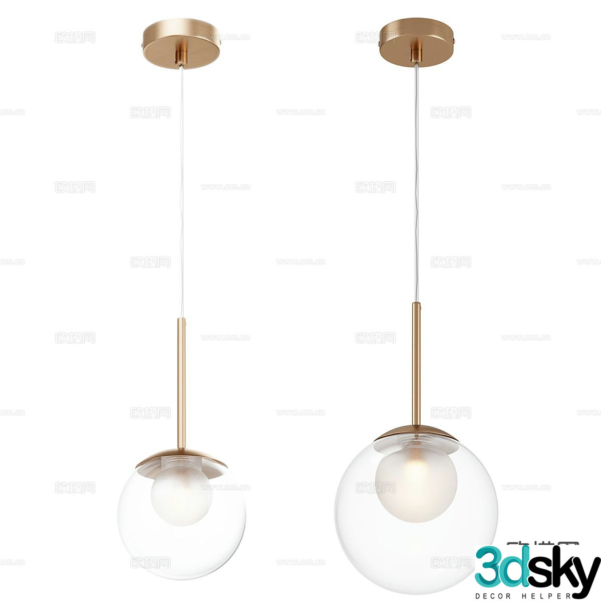 Modern spherical chandelier 3d model