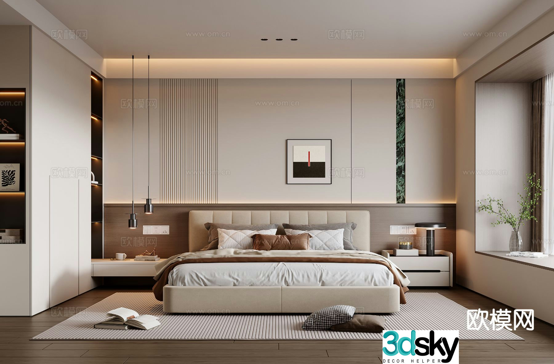 Modern bedroom master bedroom 3d model
