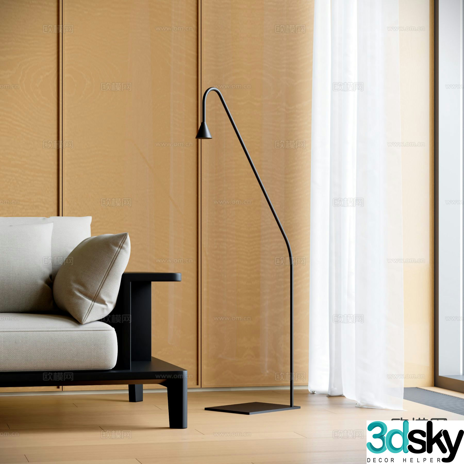 Minimalist floor lamp 3d model