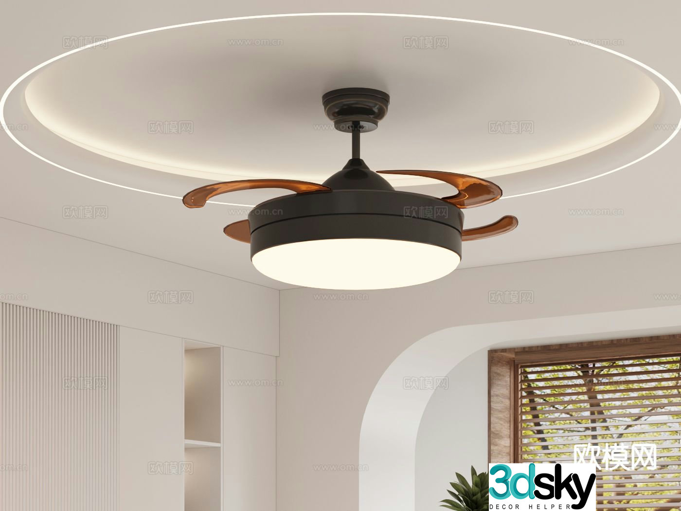 Modern ceiling fan light fan light 3d model