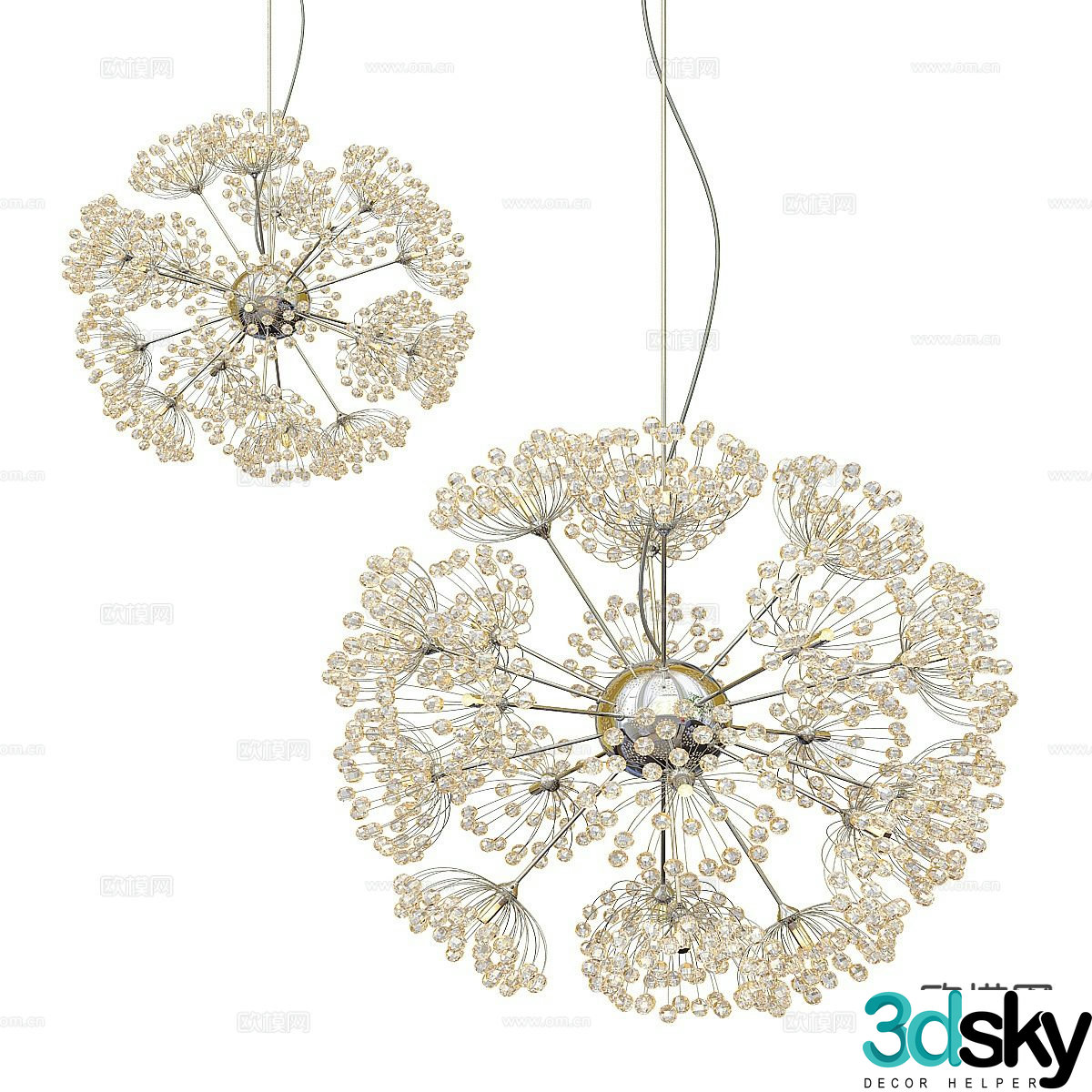 Dandelion chandelier 3d model