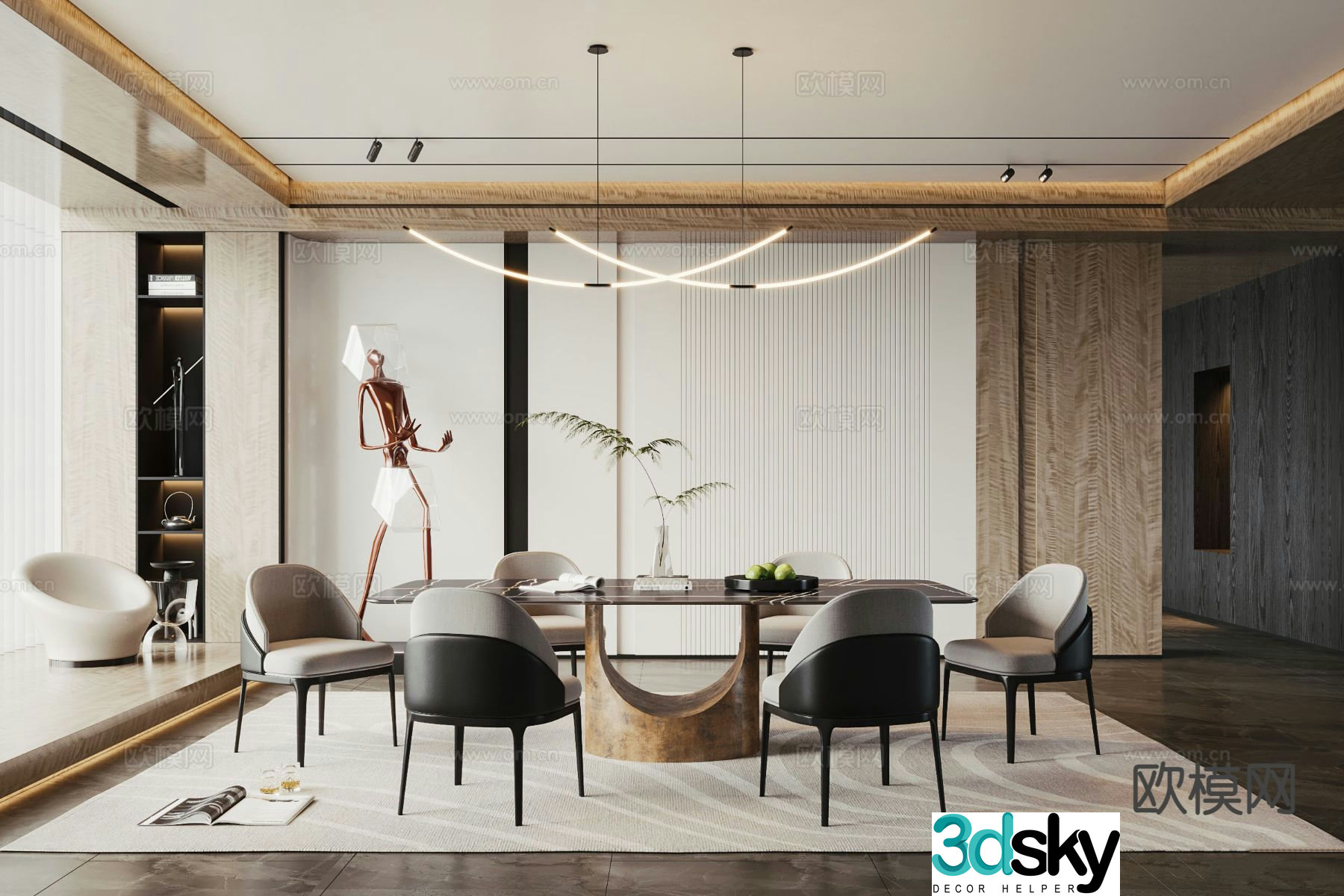 Modern restaurant 3d model