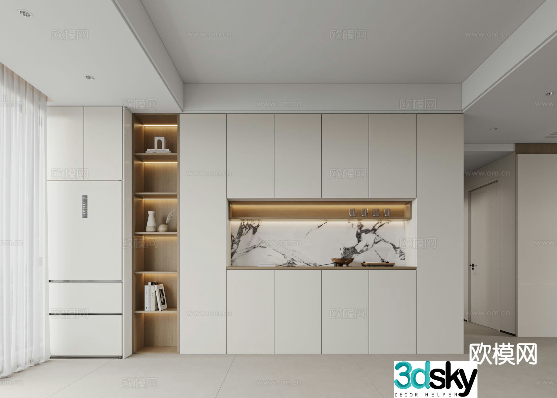 Modern wine cabinet sideboard 3d model