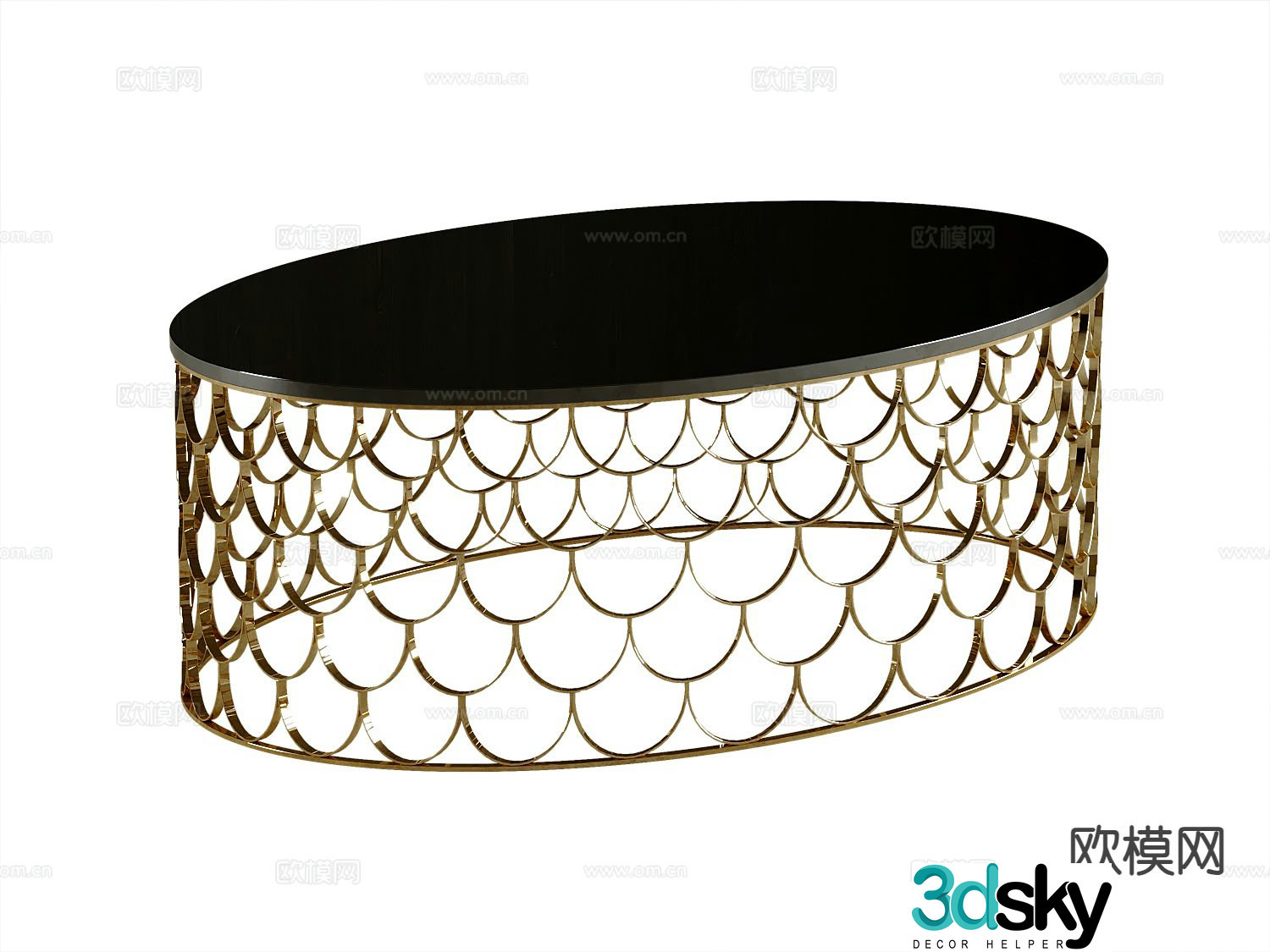 Italian light luxury coffee table 3D model
