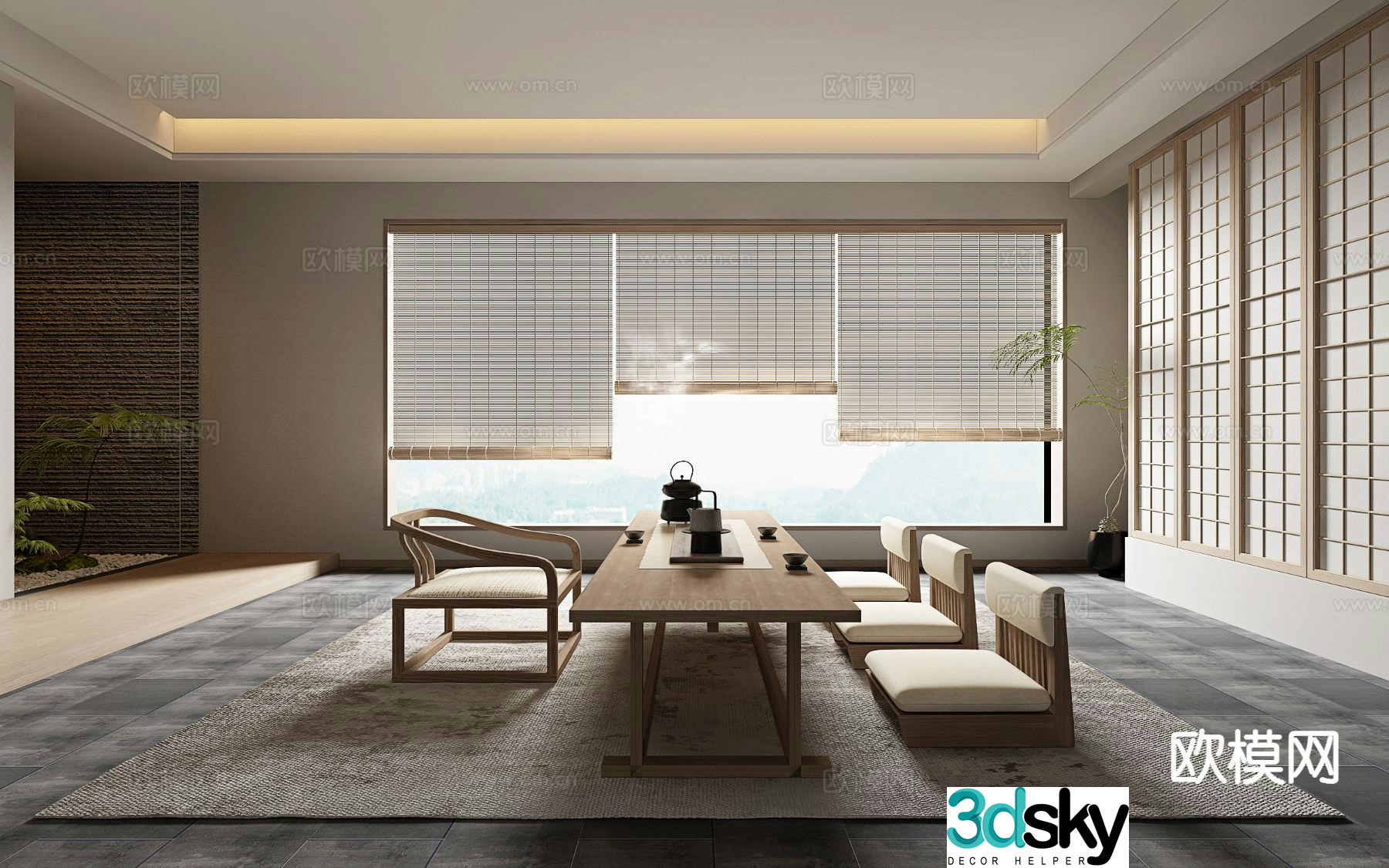 New Chinese tea room 3d model