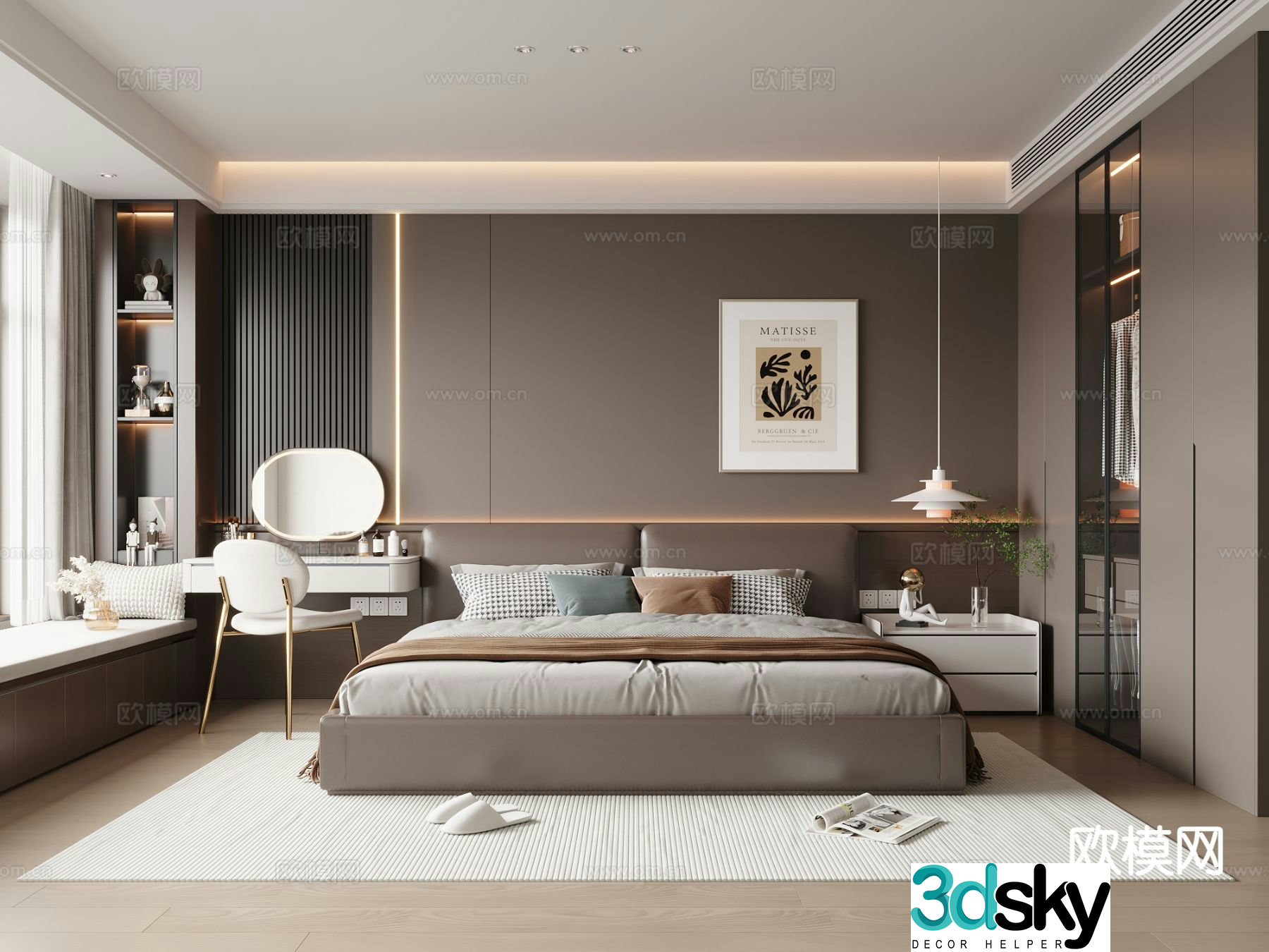 Italian style bedroom master bedroom 3d model