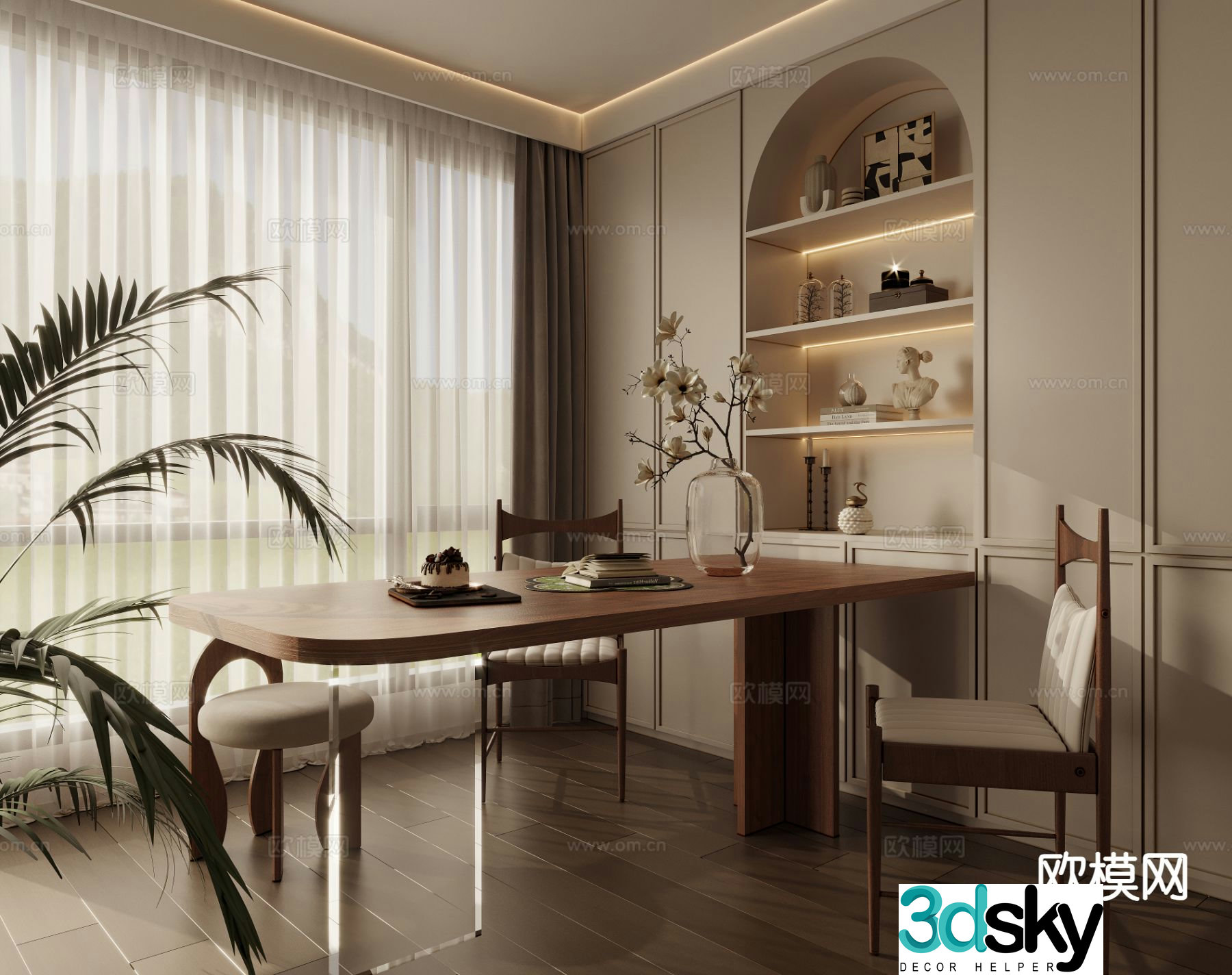 French tea room tea tasting area 3d model