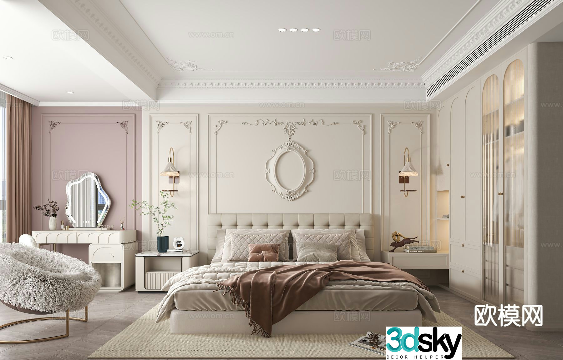 French bedroom master bedroom 3d model